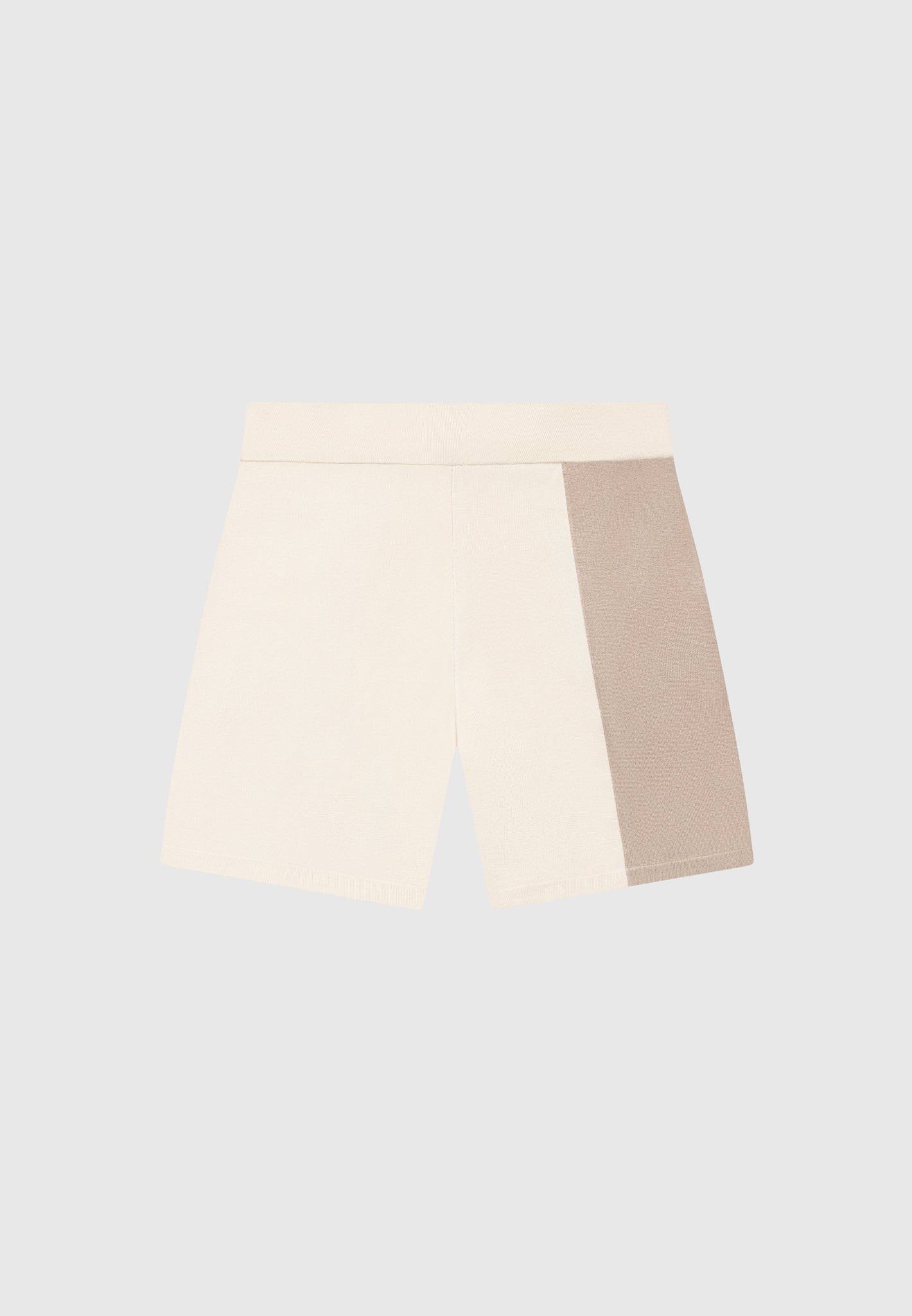 Color Block Knit Shorts with Elastic Waistband & Drawstring | Manière De Voir