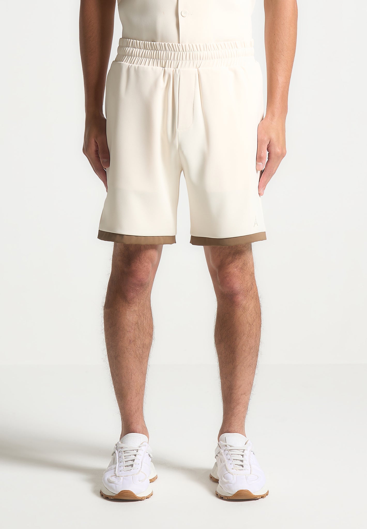 Color Block Shorts with Elastic Waistband & Side Pockets | Manière De Voir