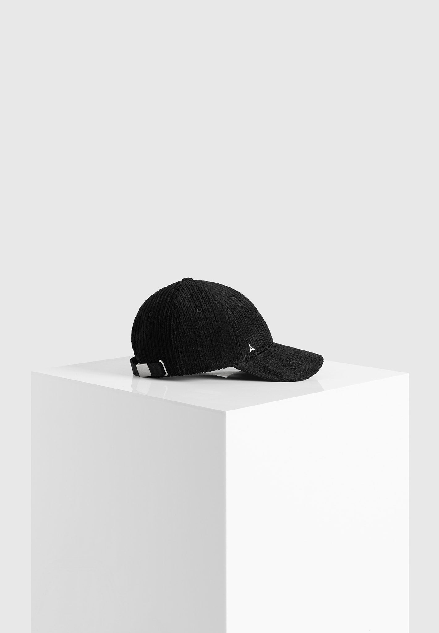 Black Corduroy Cap with Adjustable Strap | Premium Cotton