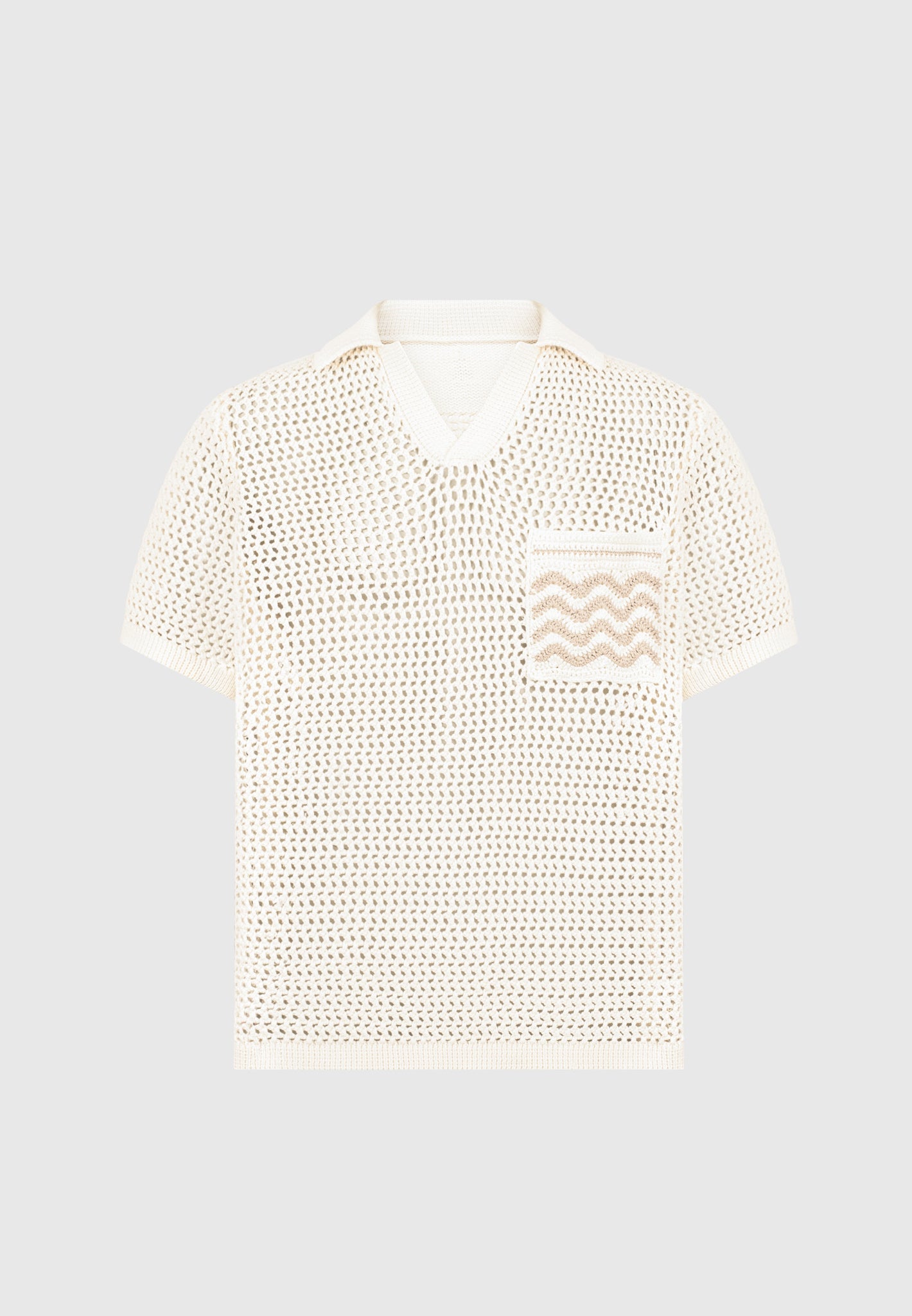 Crochet Knit Polo Shirt for Men - Breathable Cotton & Relaxed Fit | Manière De Voir