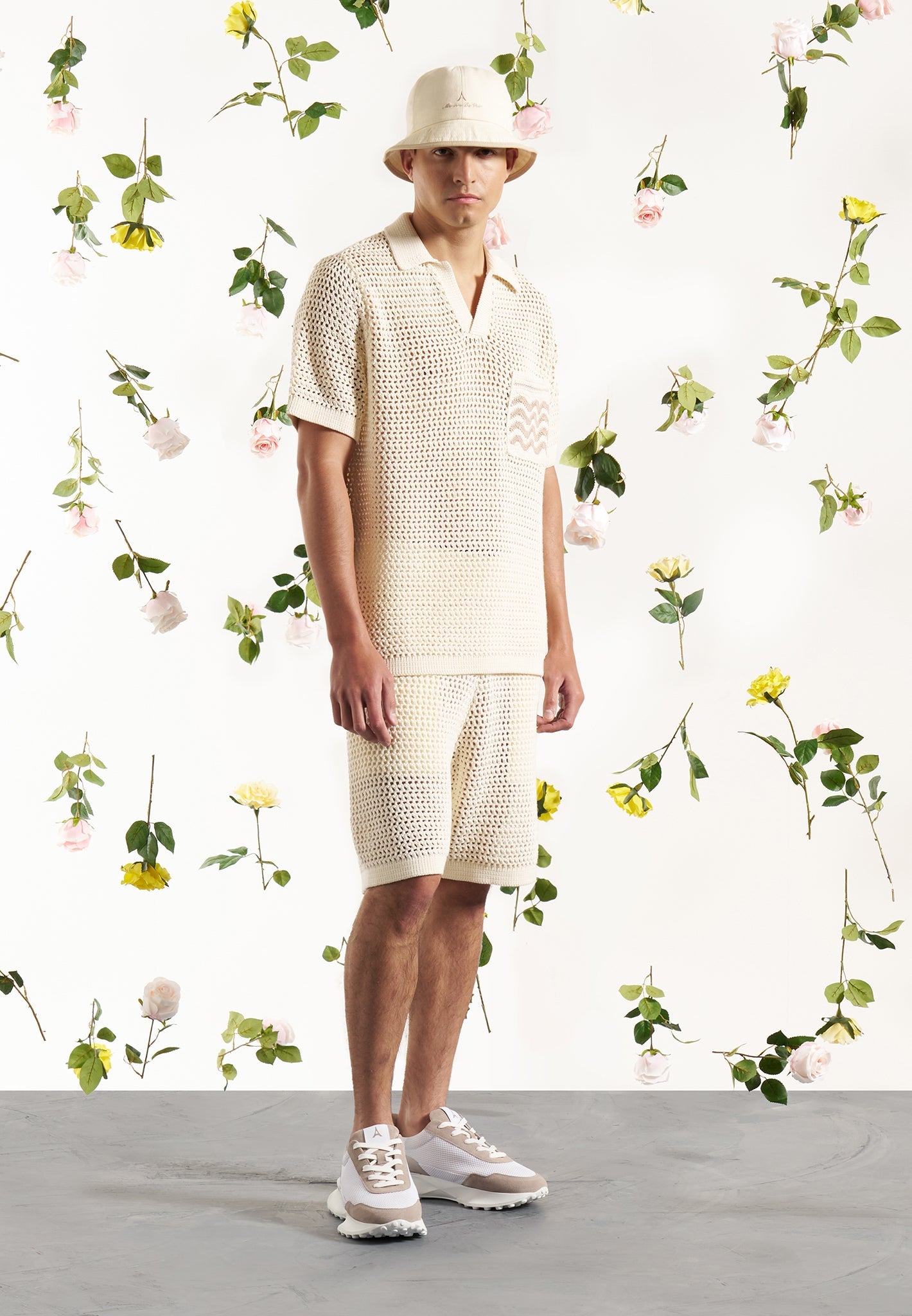 Crochet Knit Polo Shirt for Men - Breathable Cotton & Relaxed Fit | Manière De Voir