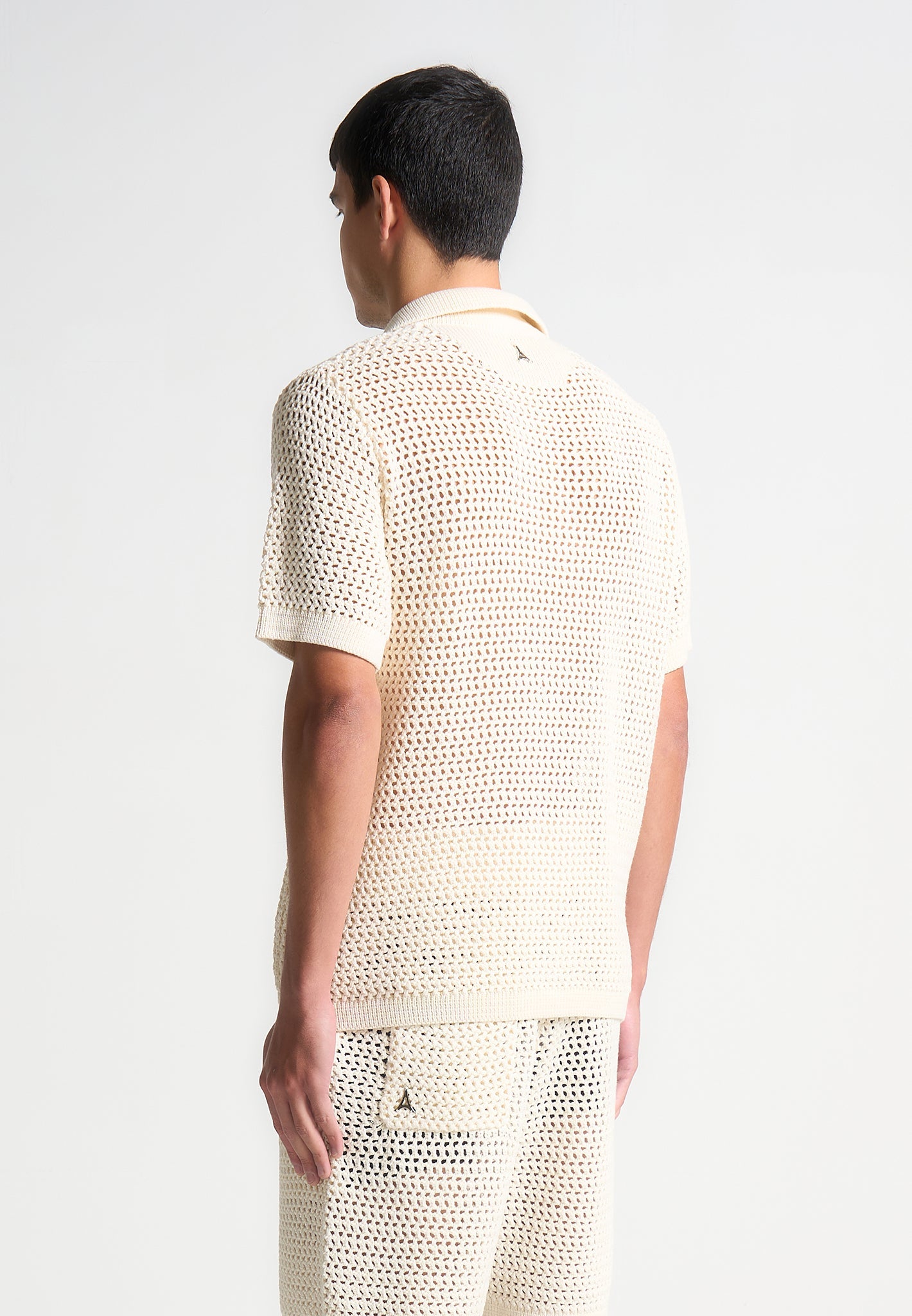 Crochet Knit Polo Shirt for Men - Breathable Cotton & Relaxed Fit | Manière De Voir