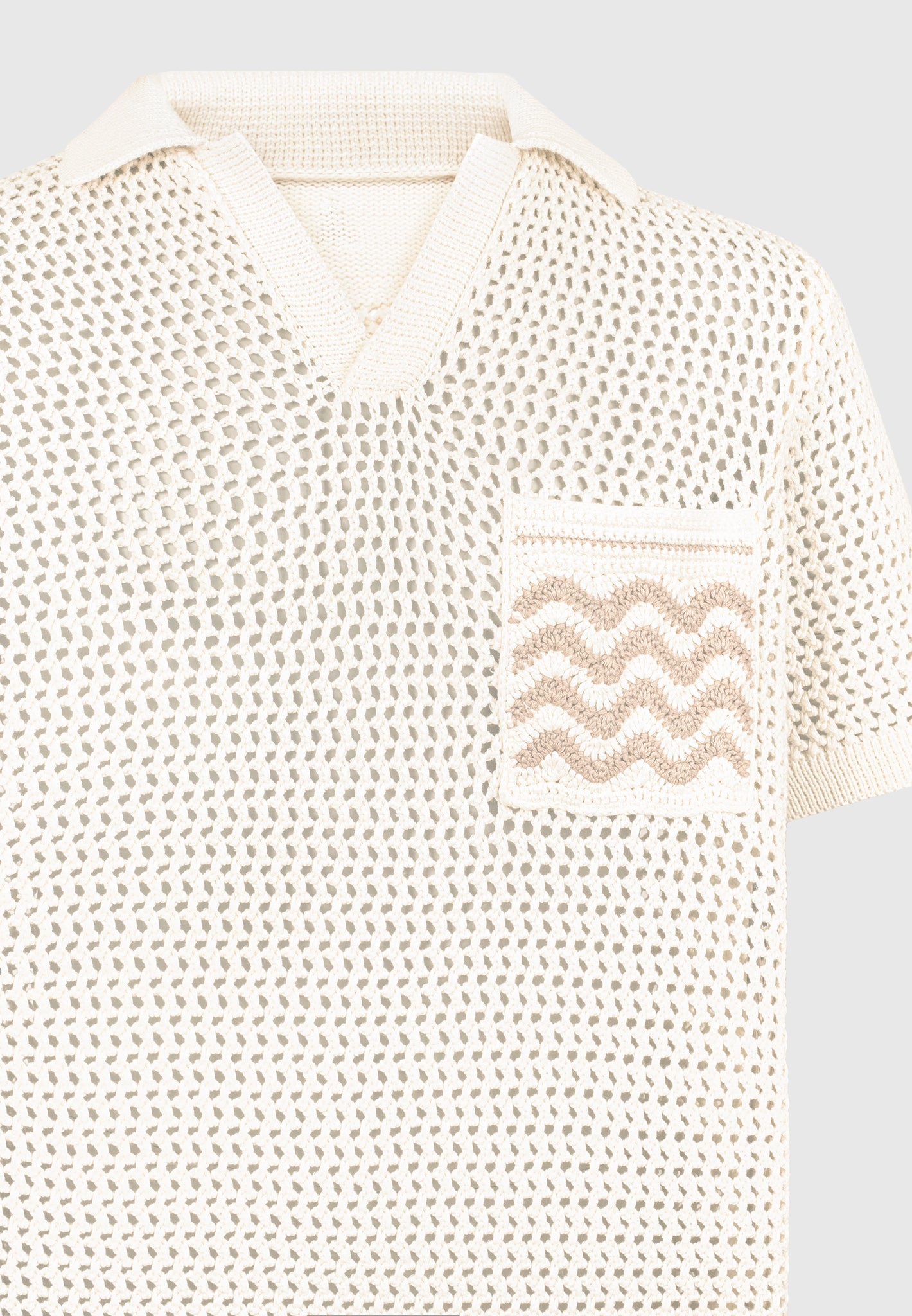 Crochet Knit Polo Shirt for Men - Breathable Cotton & Relaxed Fit | Manière De Voir