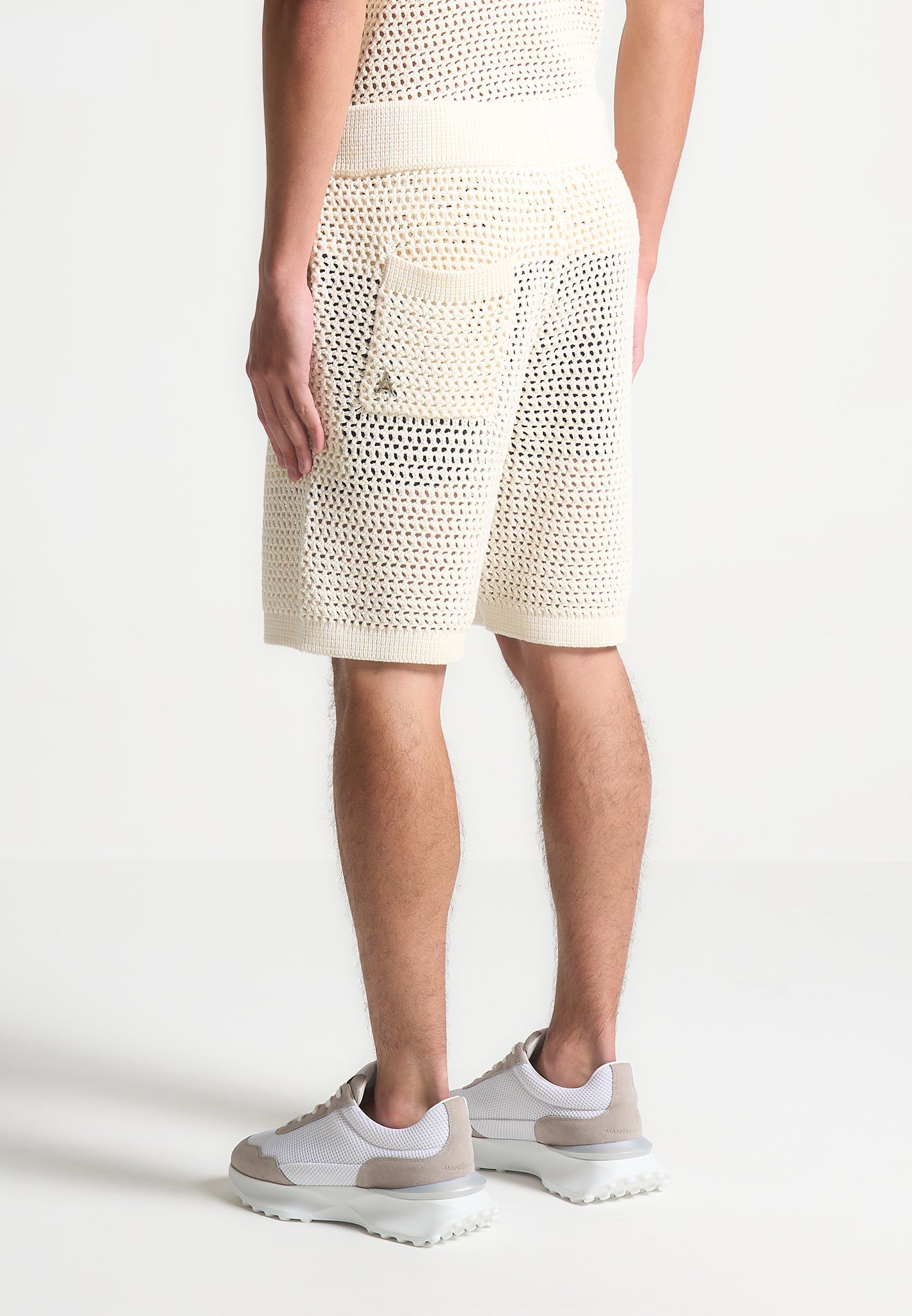 Crochet Knit Shorts with Elastic Waistband & Drawcord | Manière De Voir