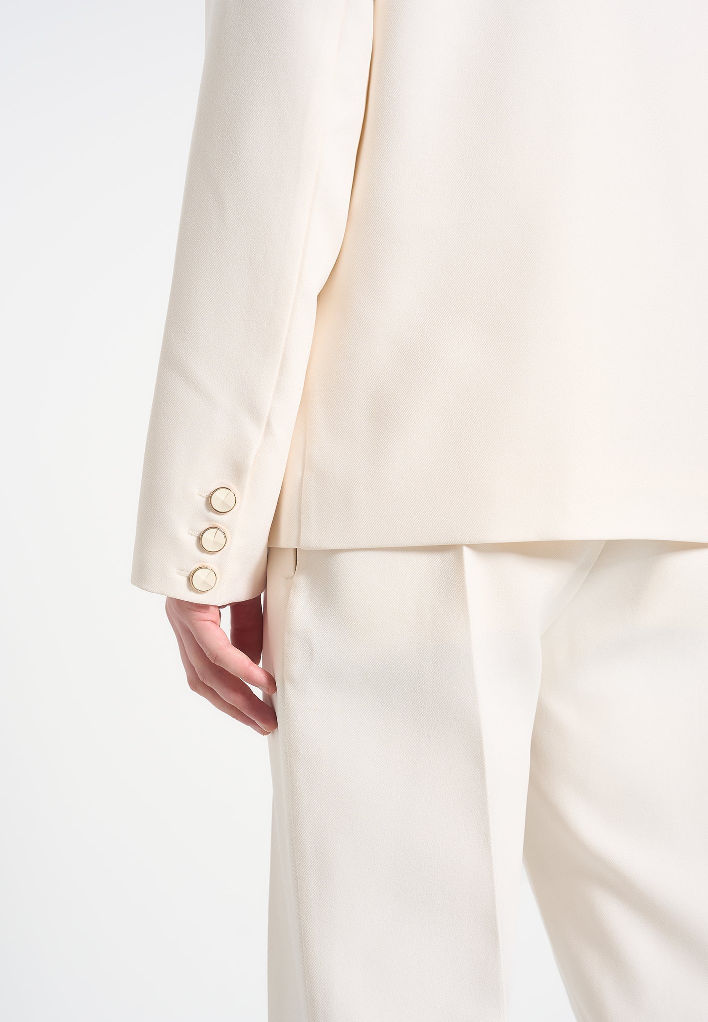 Double Breasted Pinstripe Suit Jacket with Peak Lapels | Didier