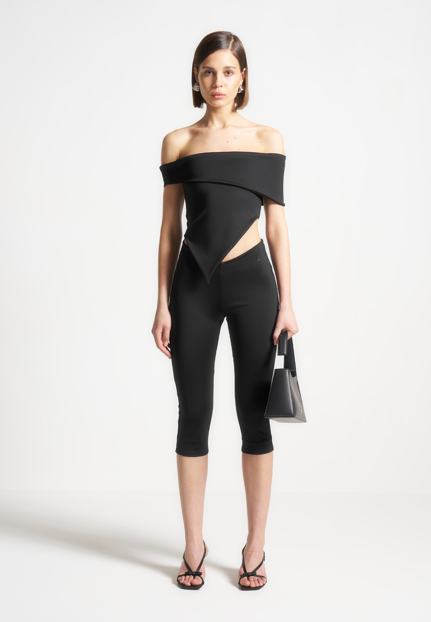 Bardot Top with Angled Hem & Flattering Fit | Black