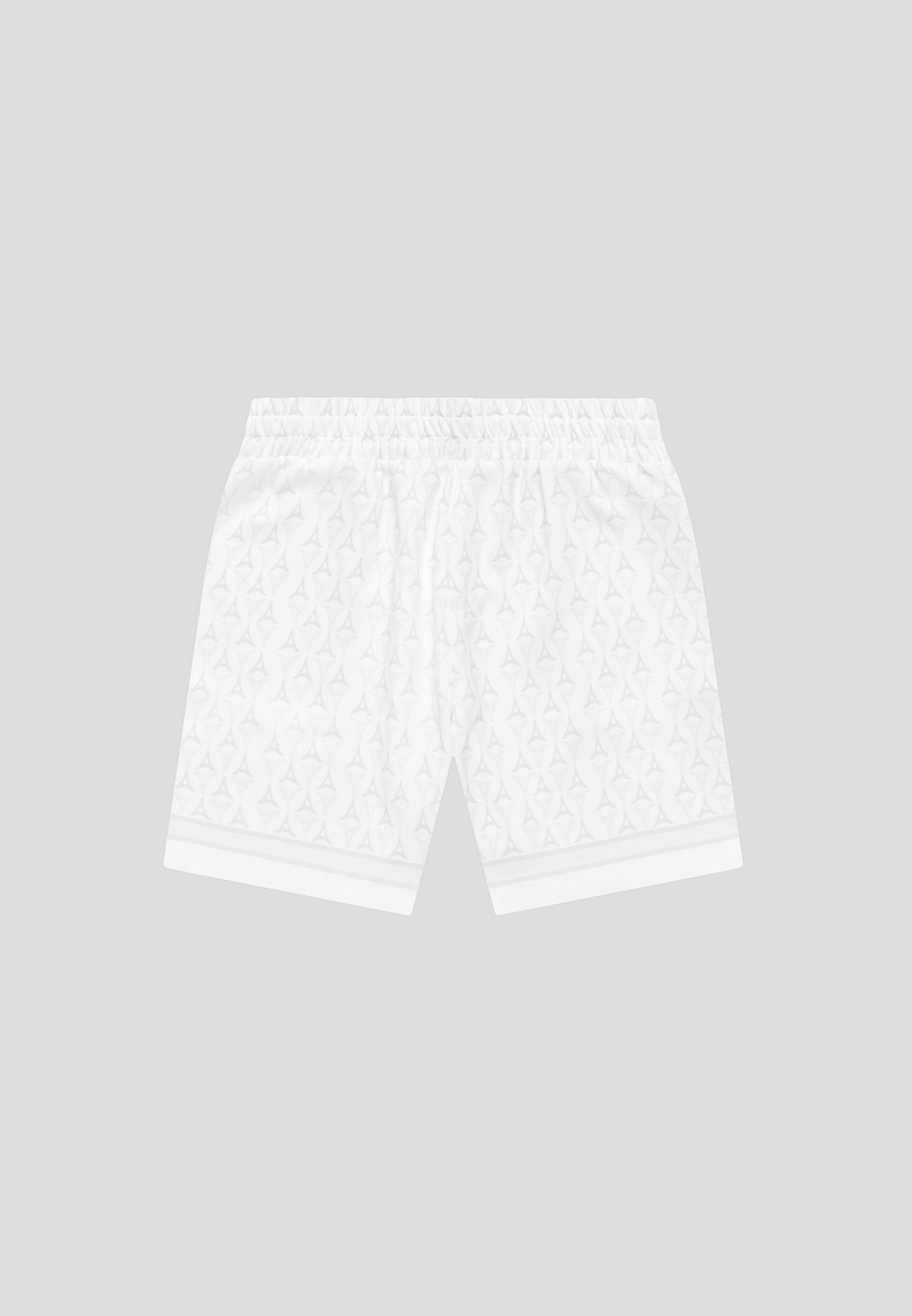 White Eiffel Monogram Shorts with Elastic Waistband | Manière De Voir