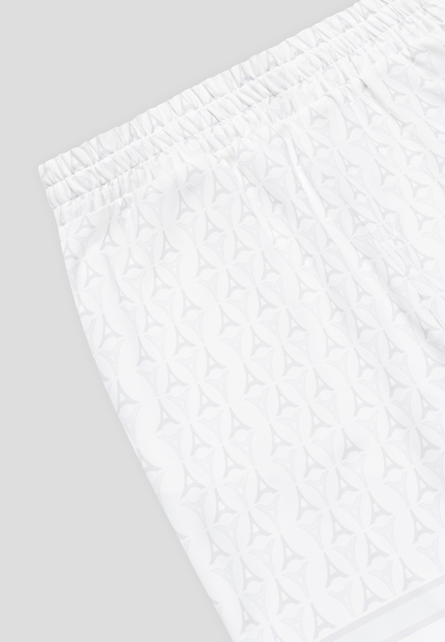 White Eiffel Monogram Shorts with Elastic Waistband | Manière De Voir