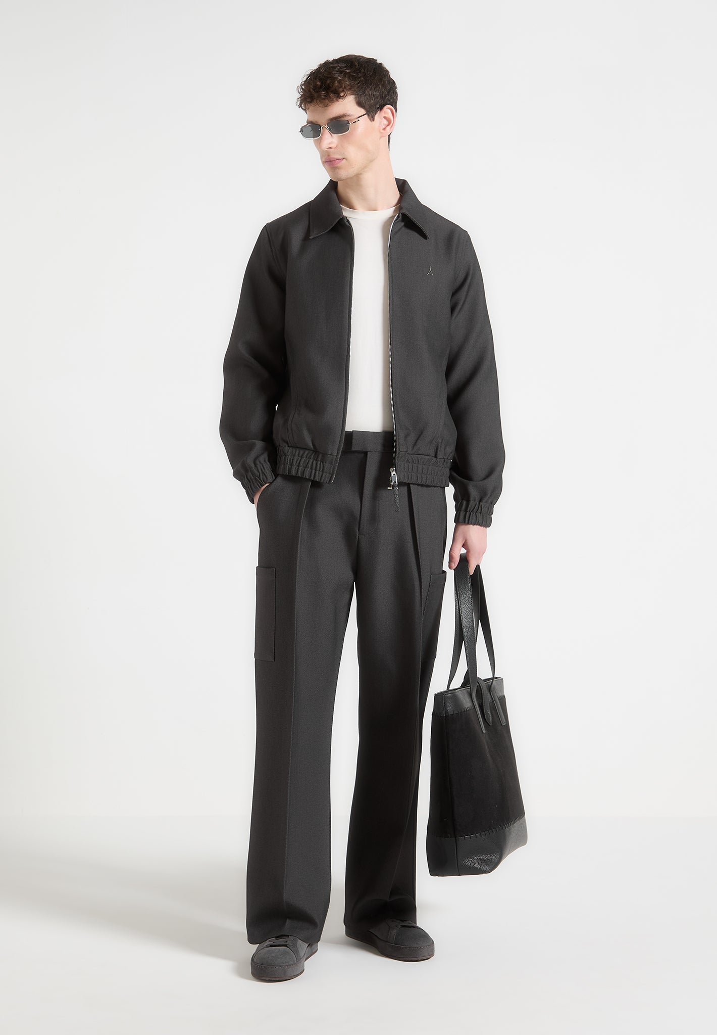 Men's Harrington Jacket with Dual Zip & Ribbed Cuffs | Eli