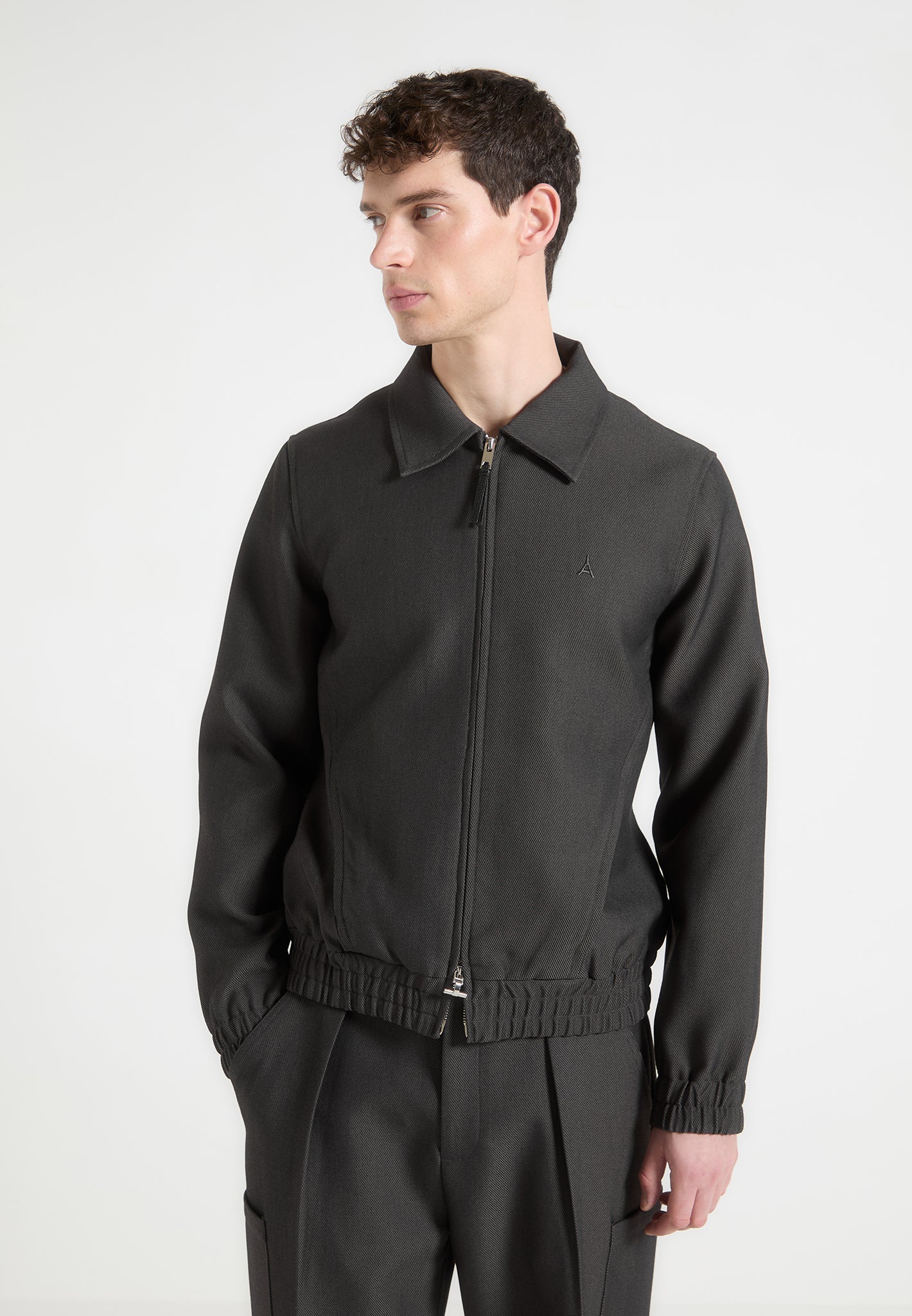 Men's Harrington Jacket with Dual Zip & Ribbed Cuffs | Eli