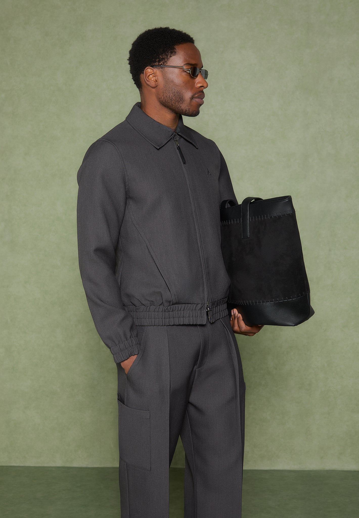Men's Harrington Jacket with Dual Zip & Ribbed Cuffs | Eli