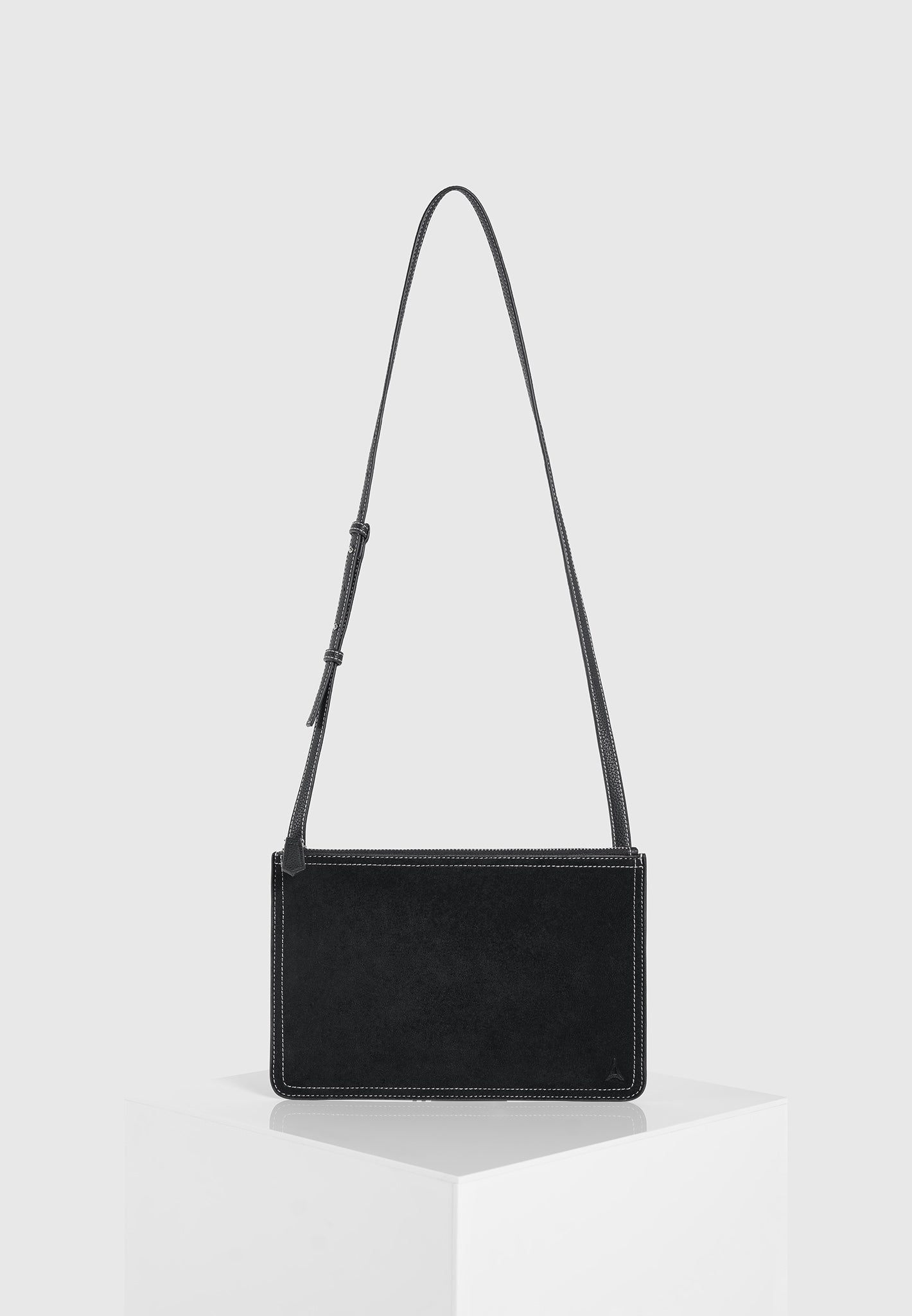 Vegan Suede Crossbody Bag with Contrast Stitching | Elio