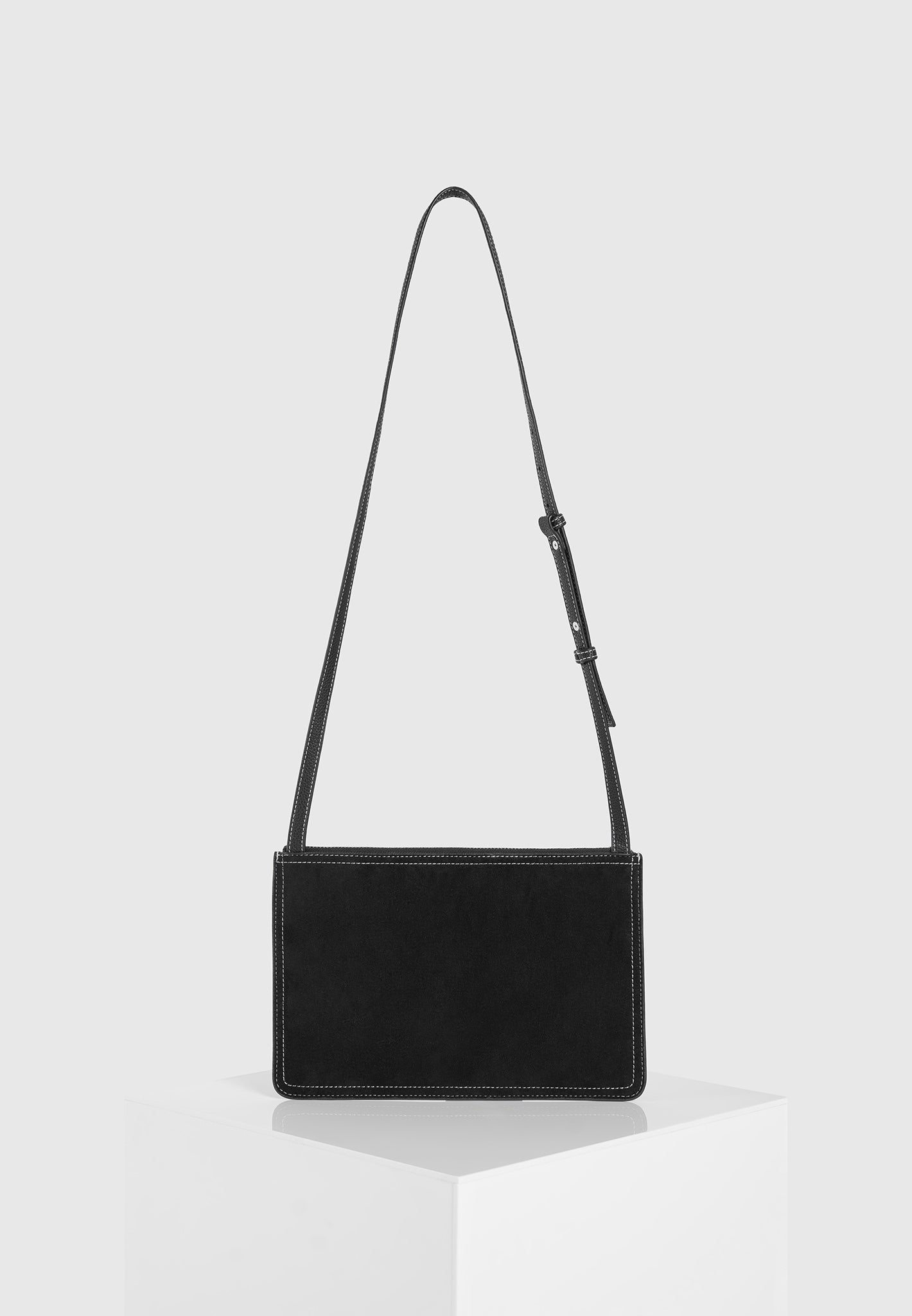 Vegan Suede Crossbody Bag with Contrast Stitching | Elio