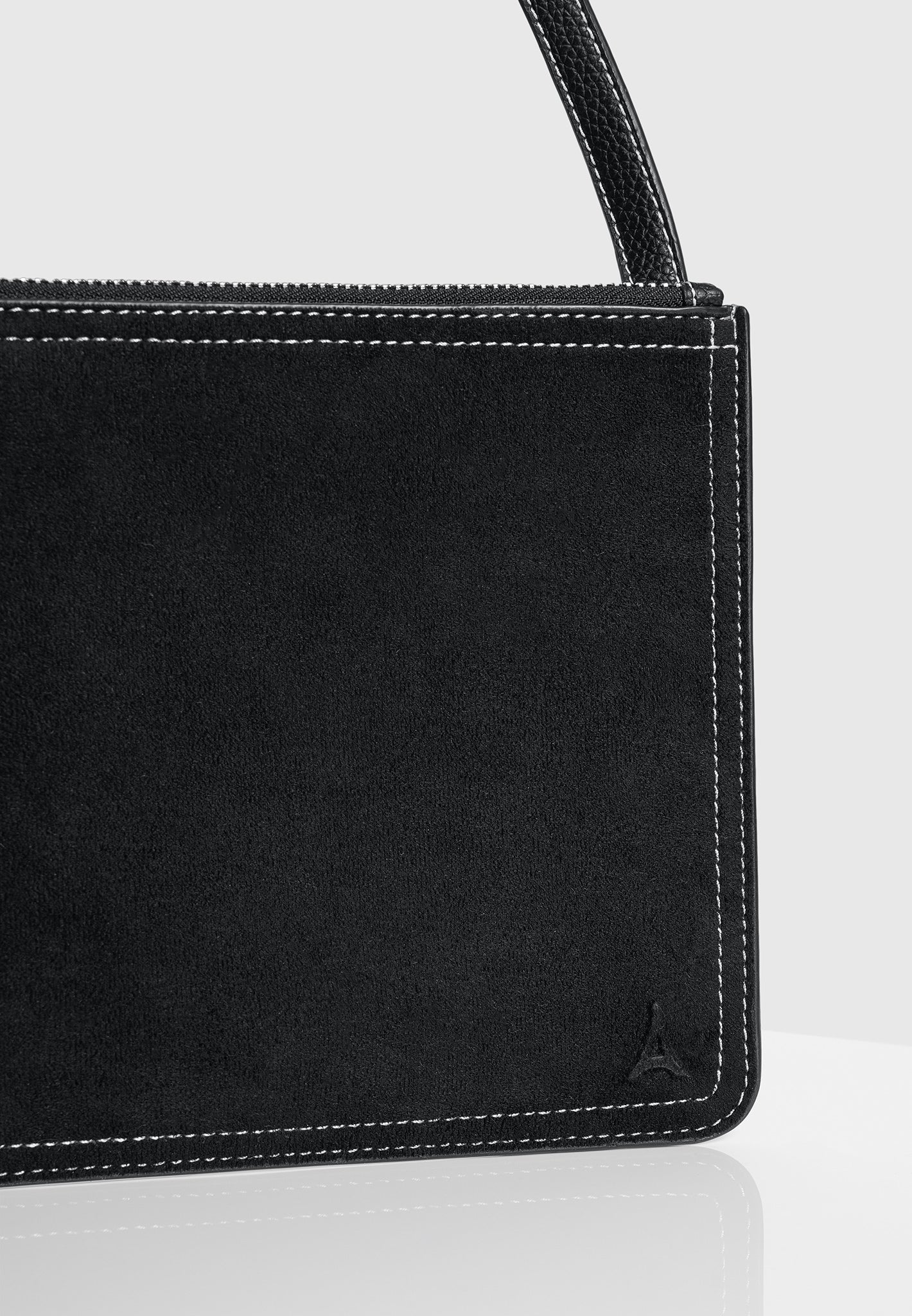 Vegan Suede Crossbody Bag with Contrast Stitching | Elio