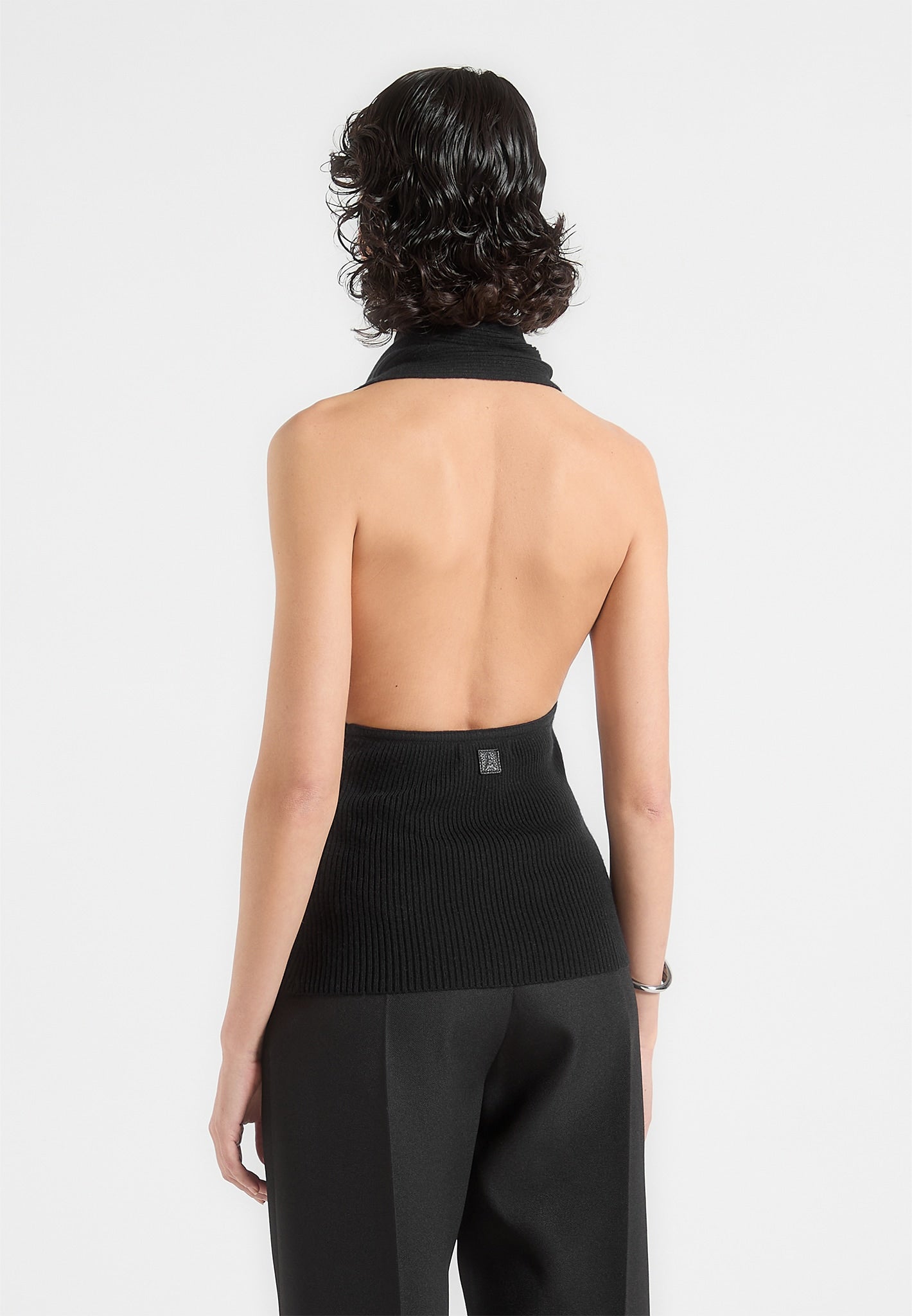 Knitted Draped Halterneck Top - Soft Non-Ich Yarn | Elodie