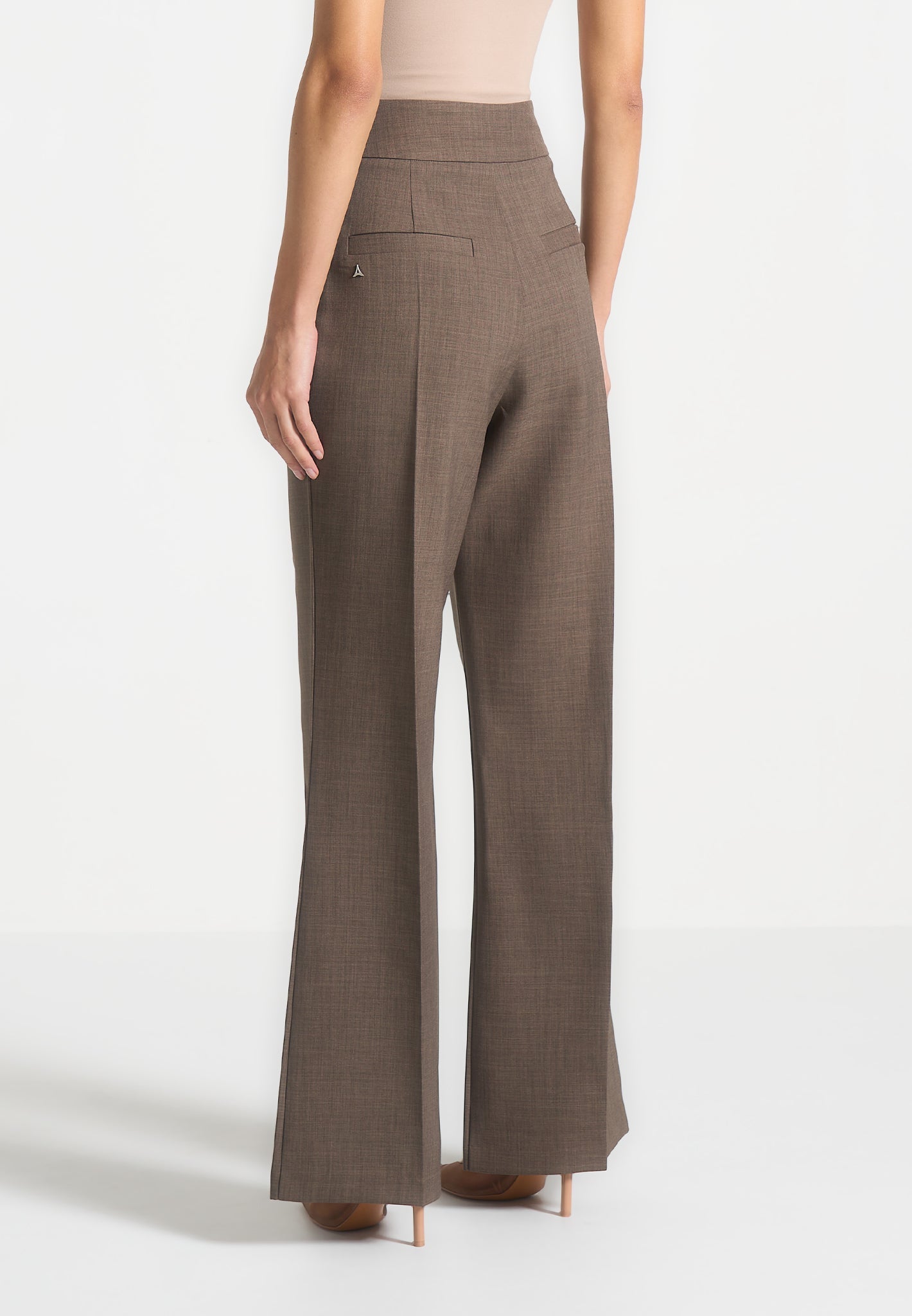 High Waisted Tailored Trousers for Women - Wide Leg & Pleat Detail | Elsa