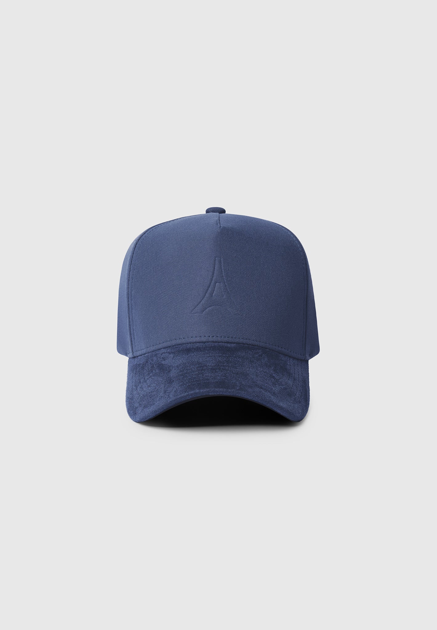 Embossed Eiffel Baseball Cap with Suede Visor | Navy