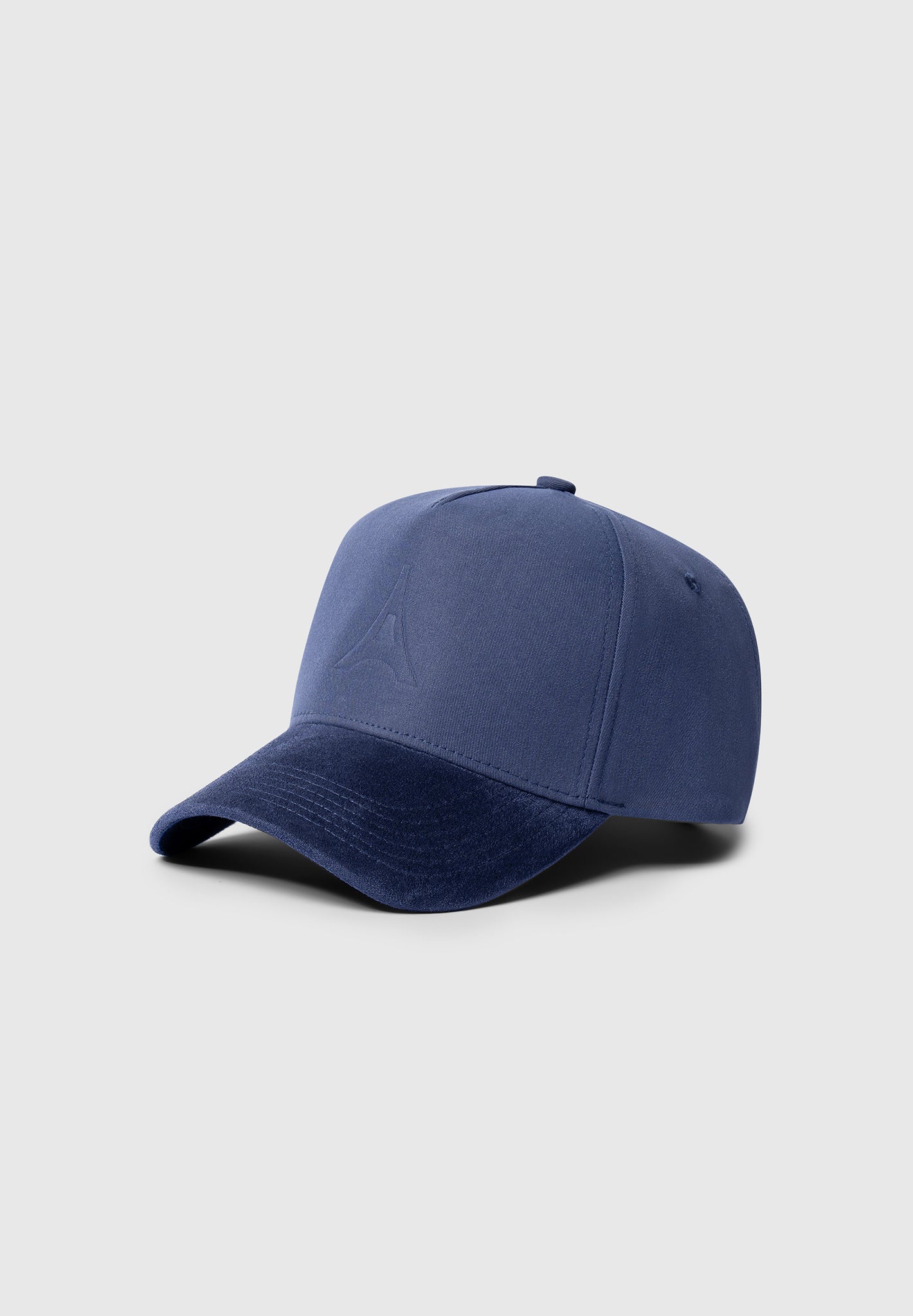 Embossed Eiffel Baseball Cap with Suede Visor | Navy
