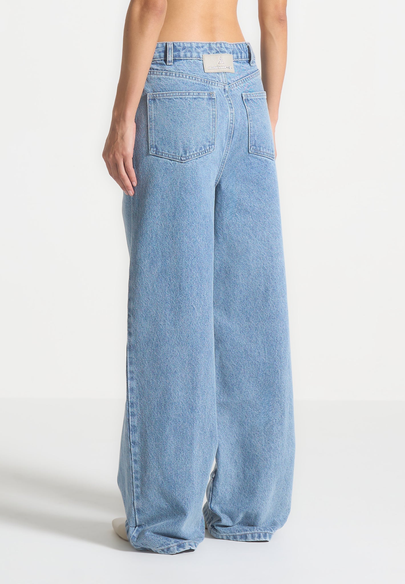 Wide Leg Mid Rise Jeans with Tie Waist | Faye Denim