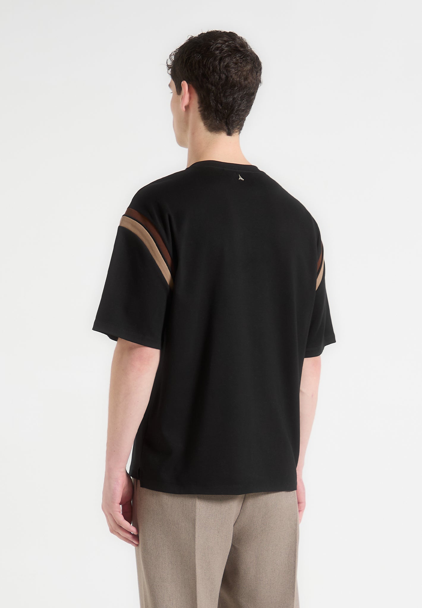 Varsity T-Shirt with Contrast Panels & Relaxed Fit | Manière De Voir