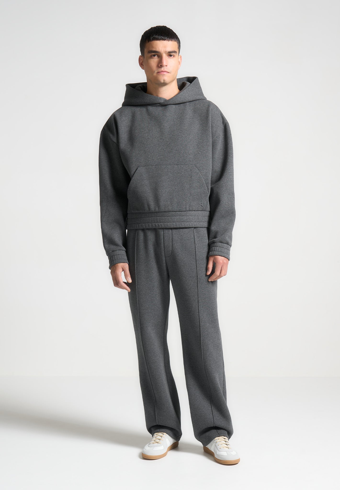 Éternel 420GSM Cropped Hoodie - Heavyweight & Relaxed Fit | Dark Grey
