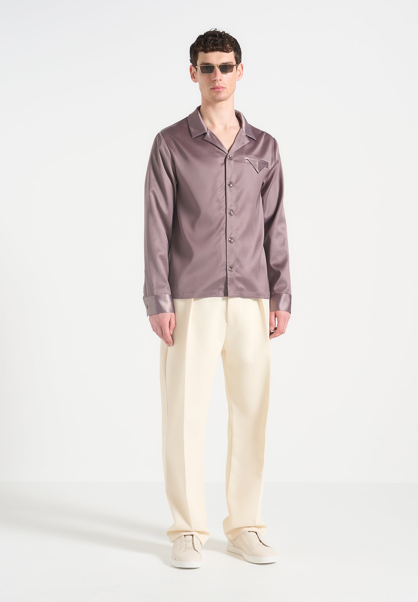 Luxury Satin Overshirt for Men | Relaxed Fit & High-Sheen | Greg