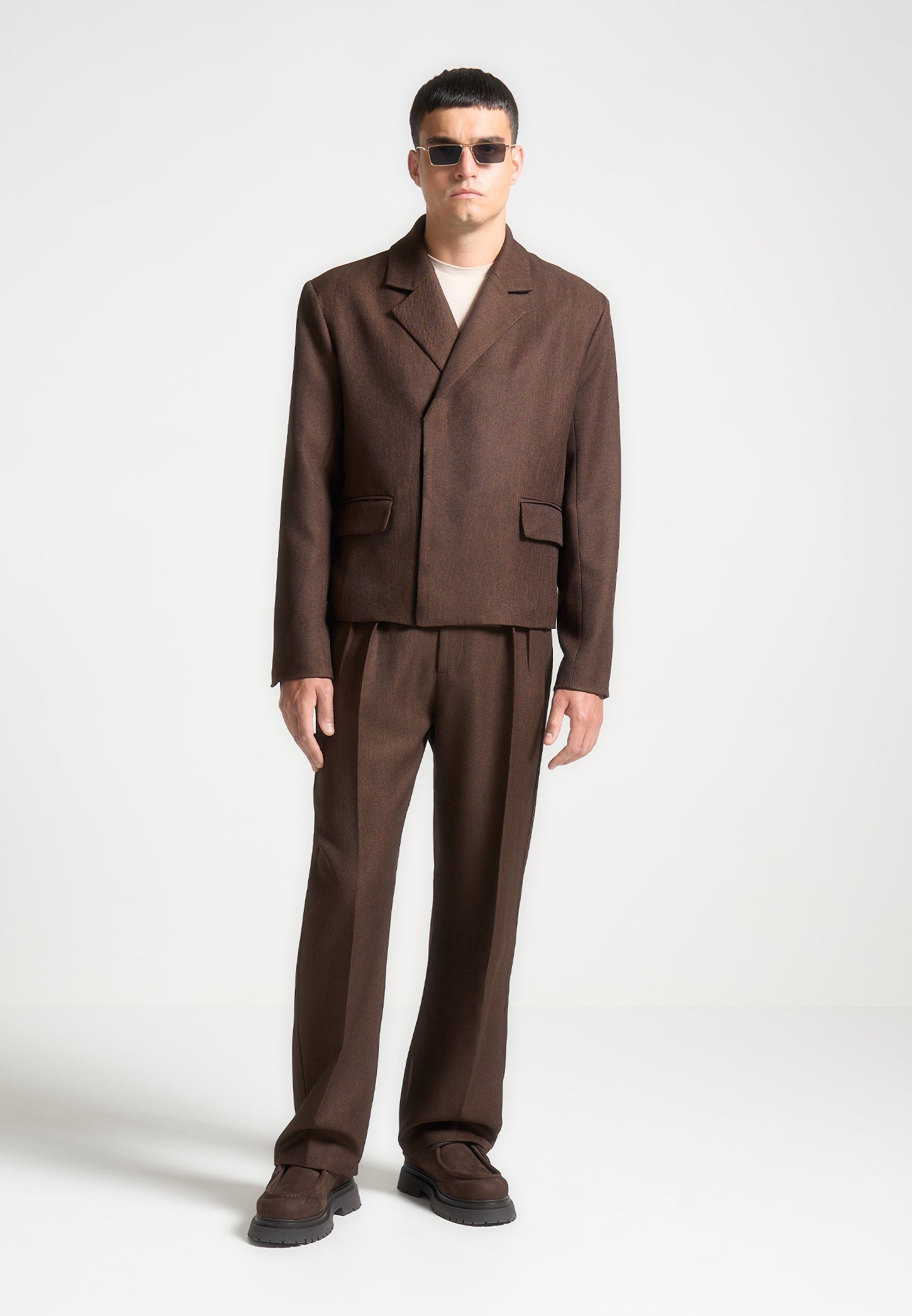Double Breasted Cropped Blazer for Women | Hector Brown Tailored Jacket