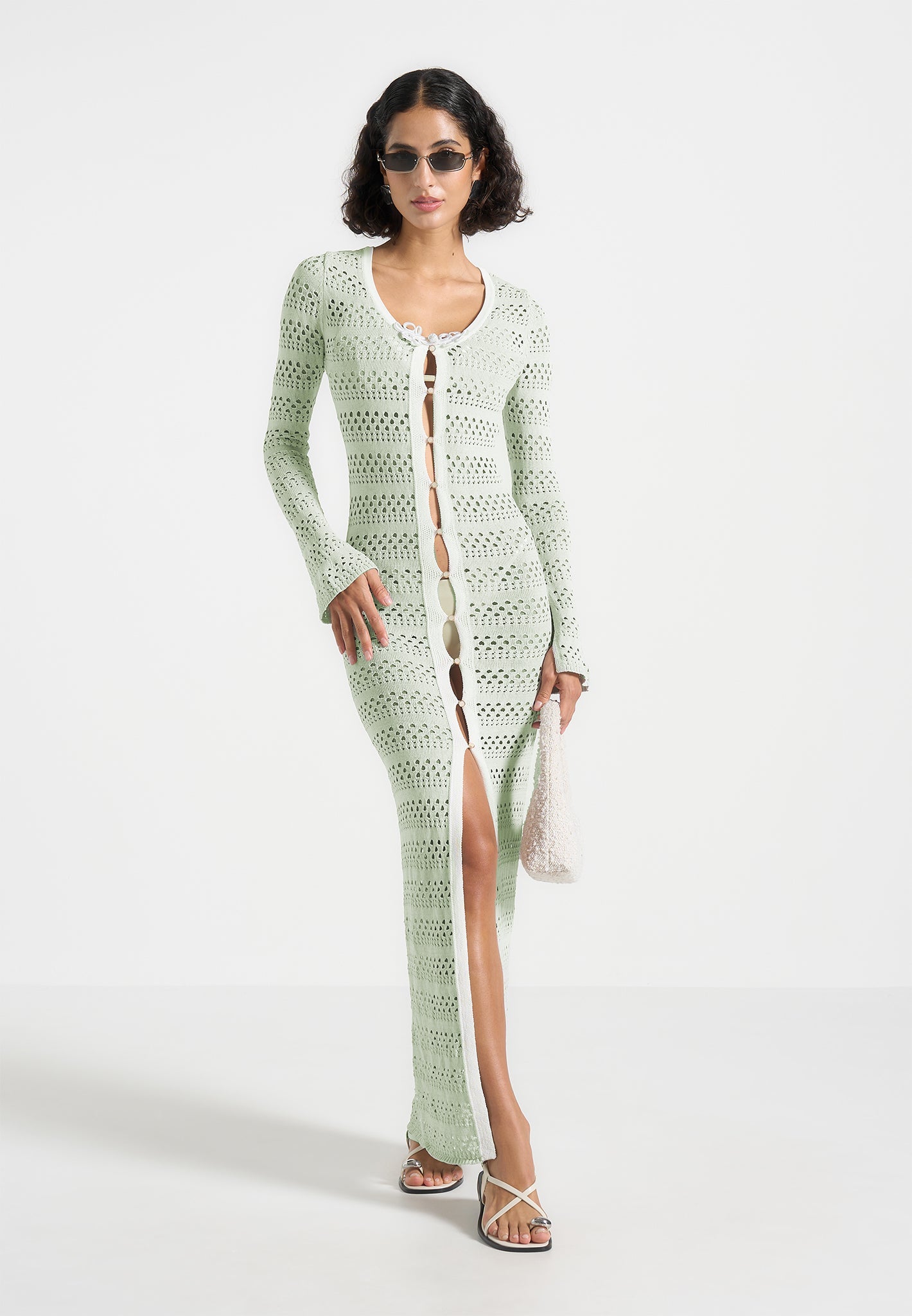 Lightweight Pointelle Knit Cover Up for Beach & Travel | Aria