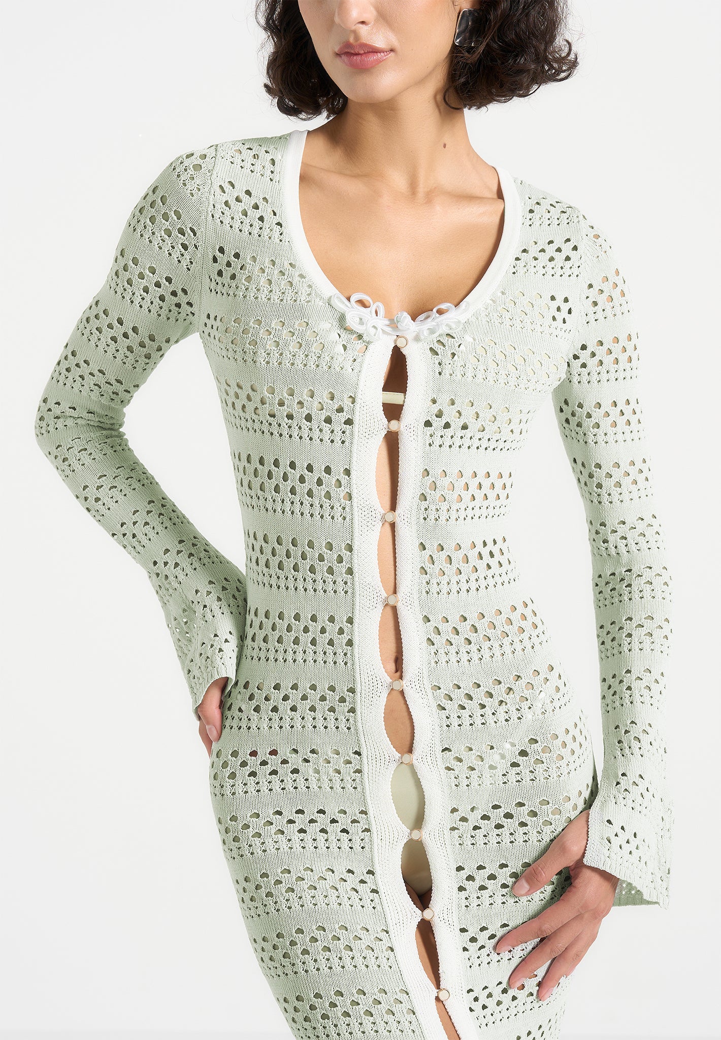 Lightweight Pointelle Knit Cover Up for Beach & Travel | Aria