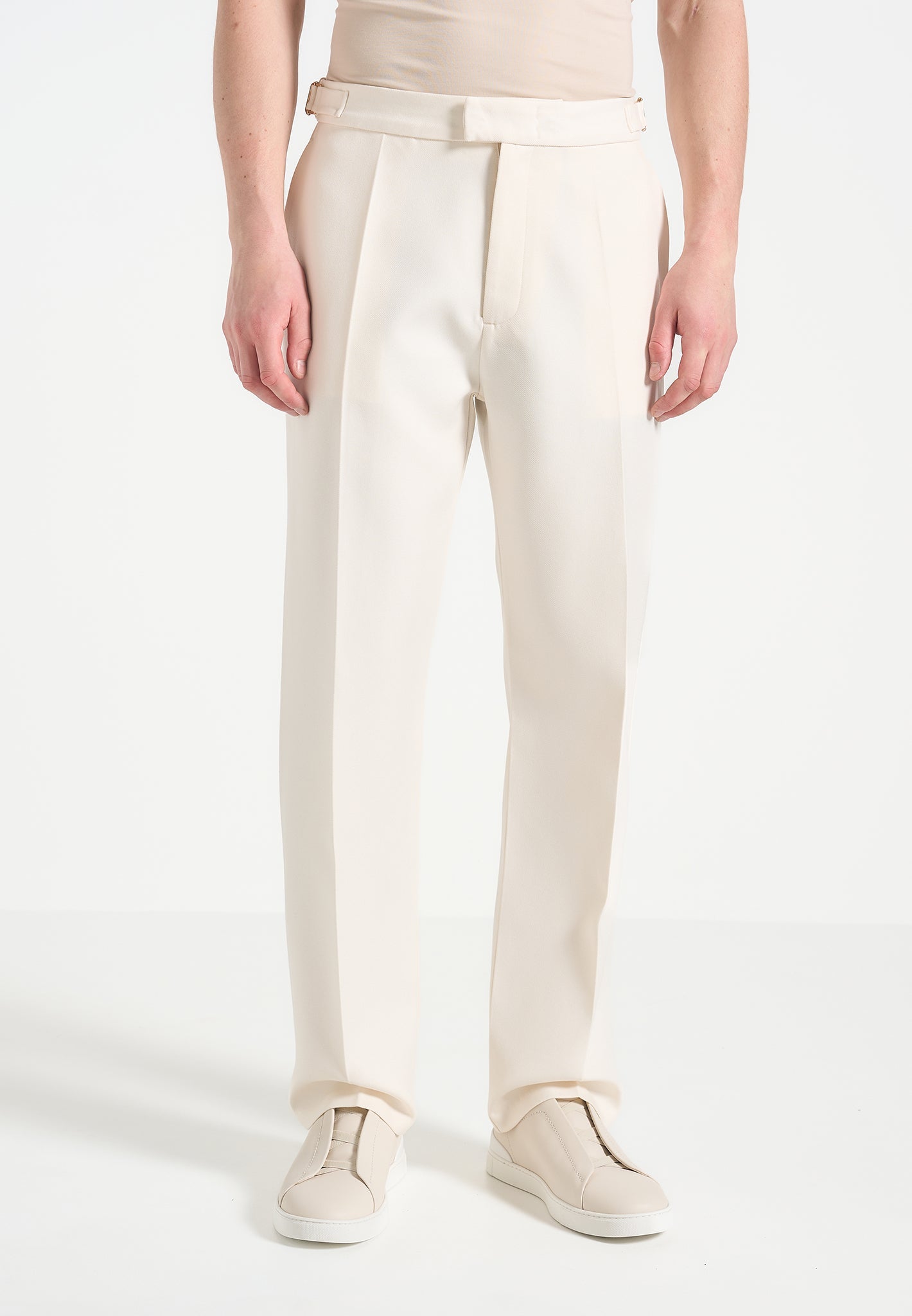 Regular Fit Tailored Trousers with Side Adjusters | Joseph