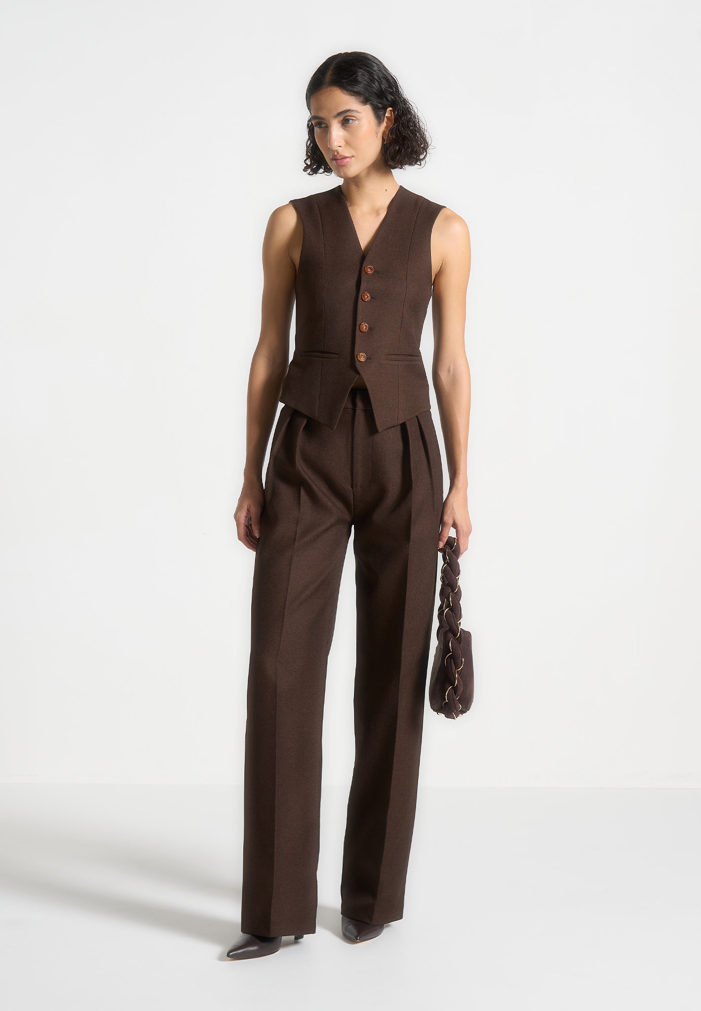 Tailored Twin Pleat Trousers with Straight Leg Fit | Manière De Voir
