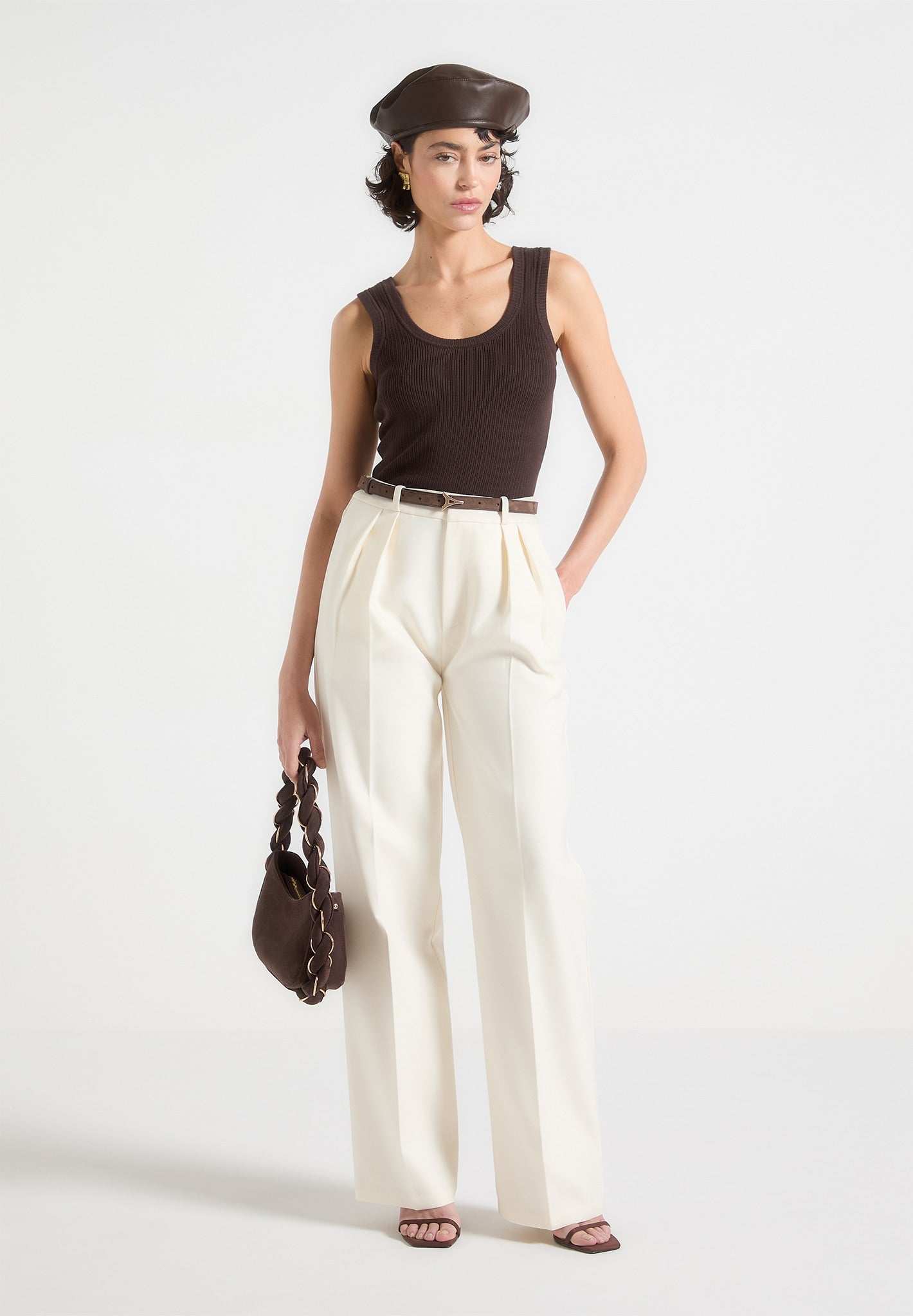 Tailored Twin Pleat Trousers - Straight Leg & Mid-Rise | Manière De Voir