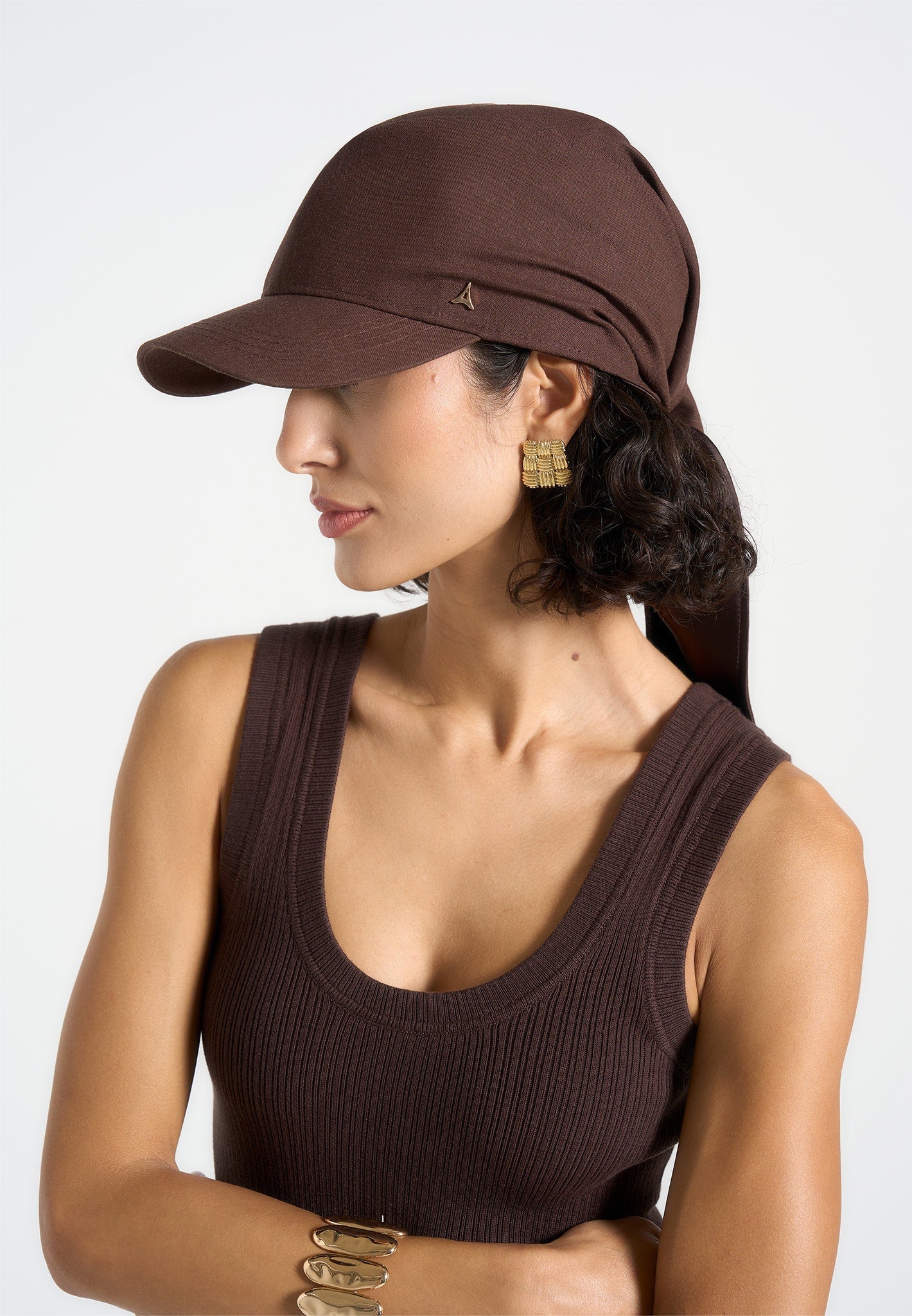 Linen Bandana Cap with Neck Scarf for Sun Protection | Arianne