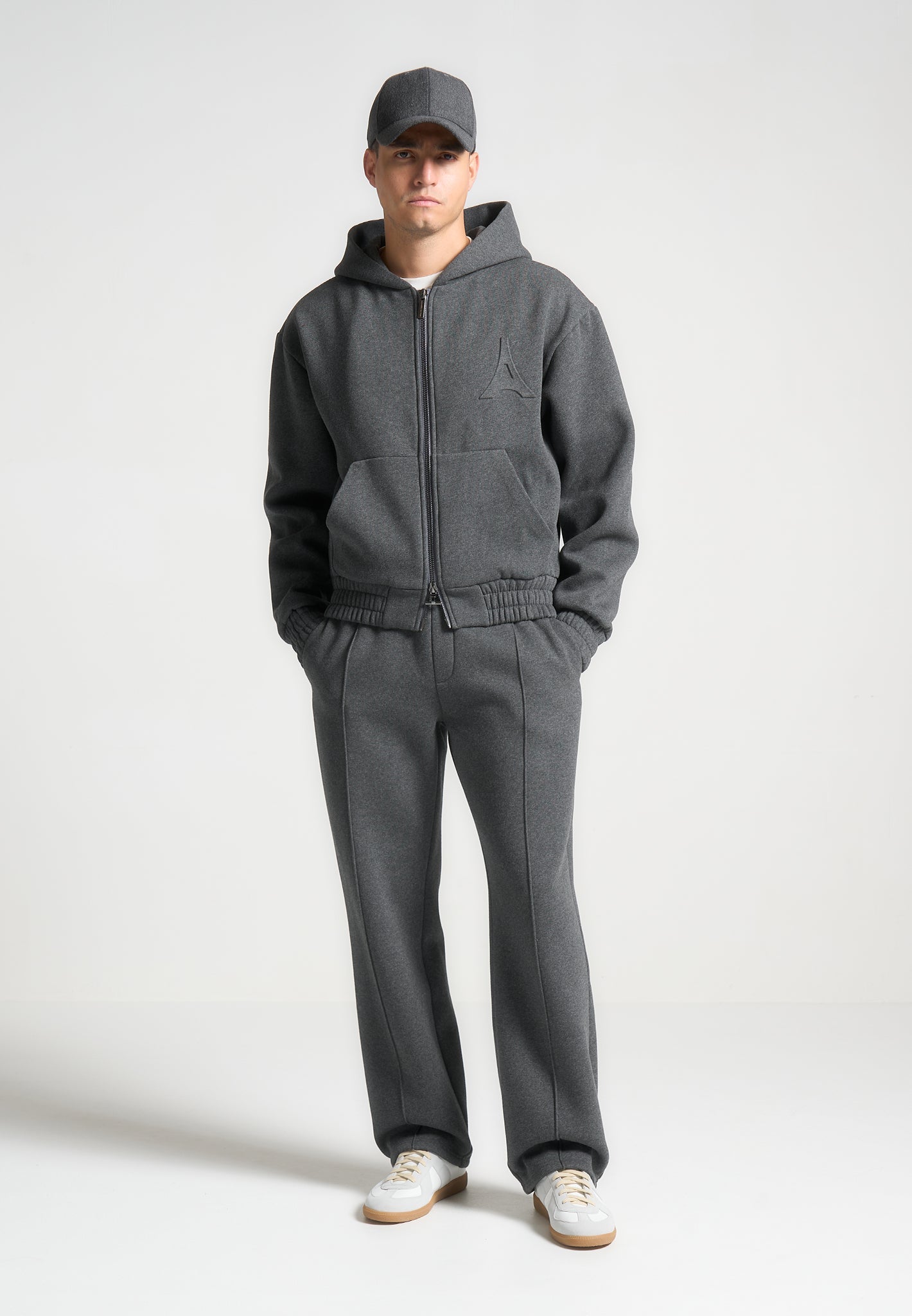 Heavyweight Zip Hoodie with Eiffel Embossed Design | Éternel