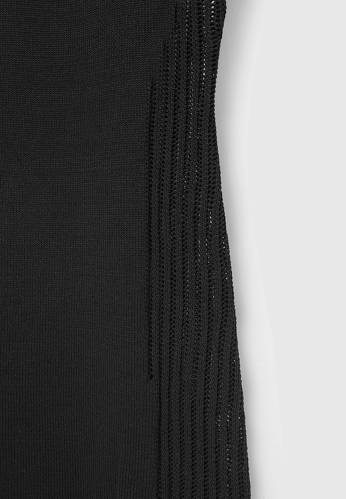 Knitted Bodycon Dress with Vegan Leather Sleeves | Manière De Voir