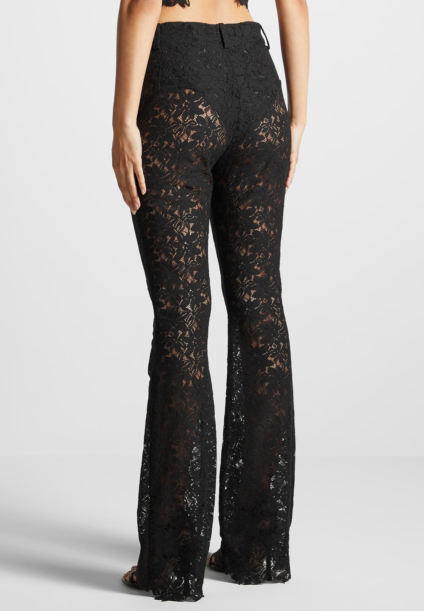 Lace Fit & Flare Trousers - High Waisted & Sheer | Manière De Voir