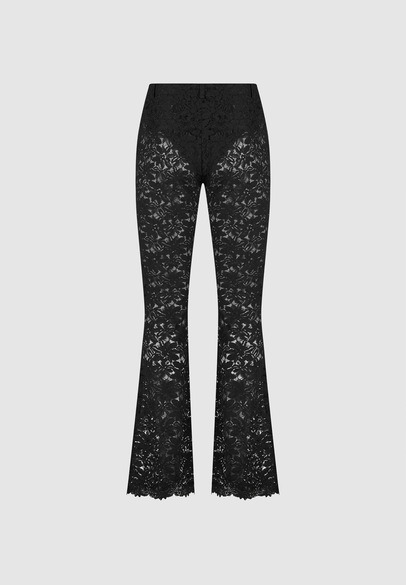 Lace Fit & Flare Trousers - High Waisted & Sheer | Manière De Voir