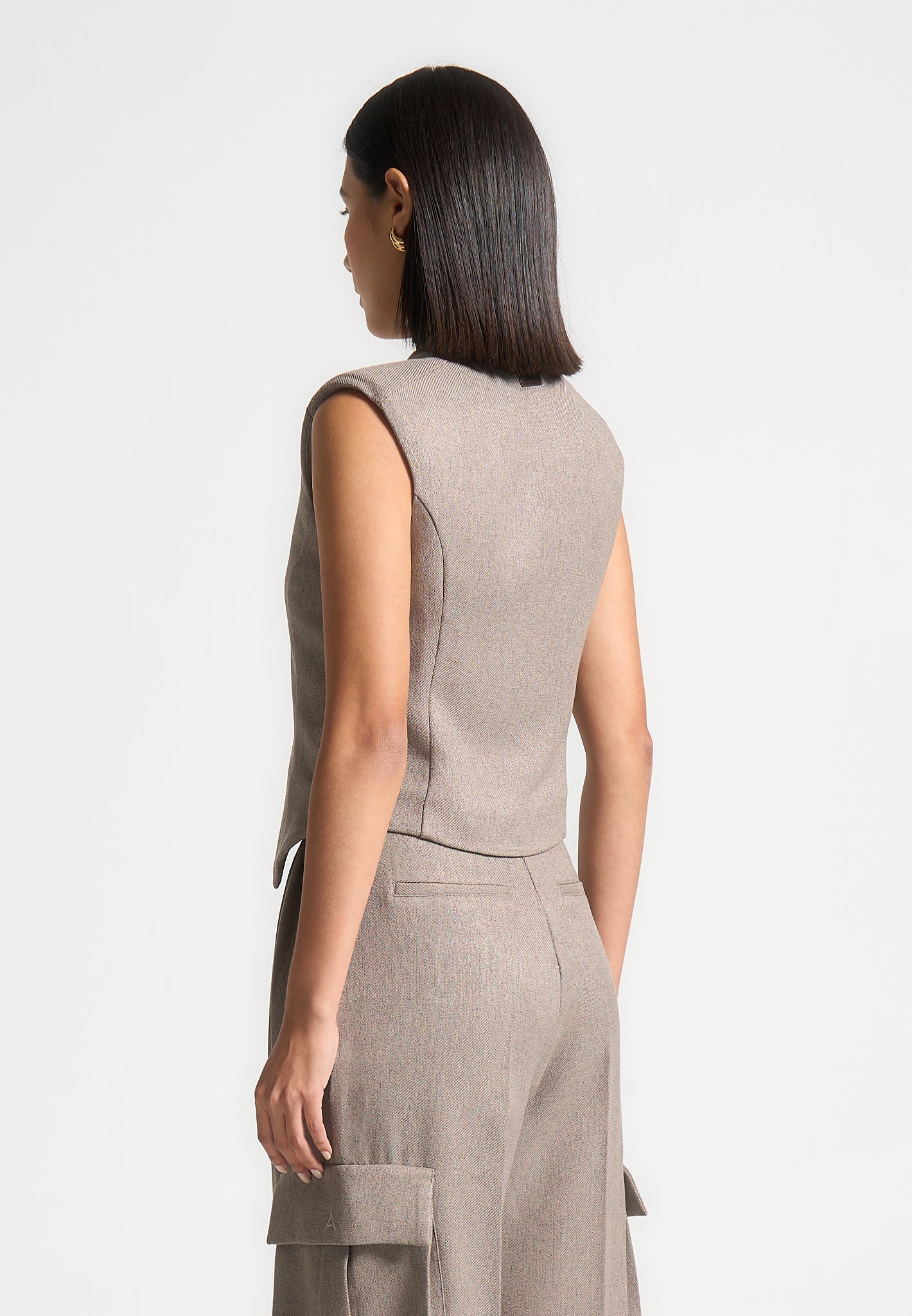 Textured Tailored Wrap Waistcoat with Concealed Buttons | Laurence