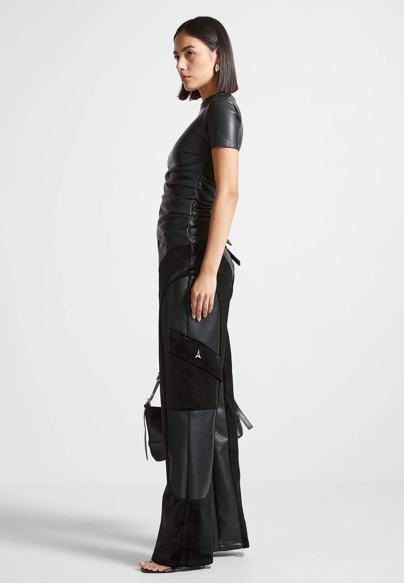 Vegan Leather & Velvet Cargo Pants for Day to Night | Manière De Voir