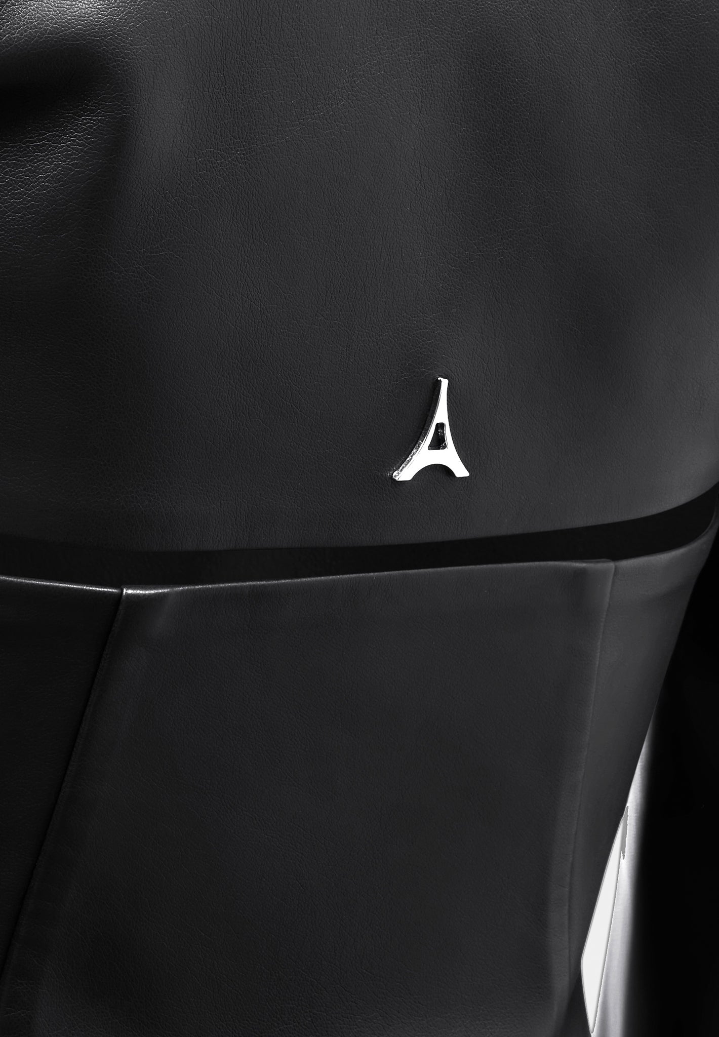 Vegan Leather Blazer with Cut Out Design | Tailored Black Jacket