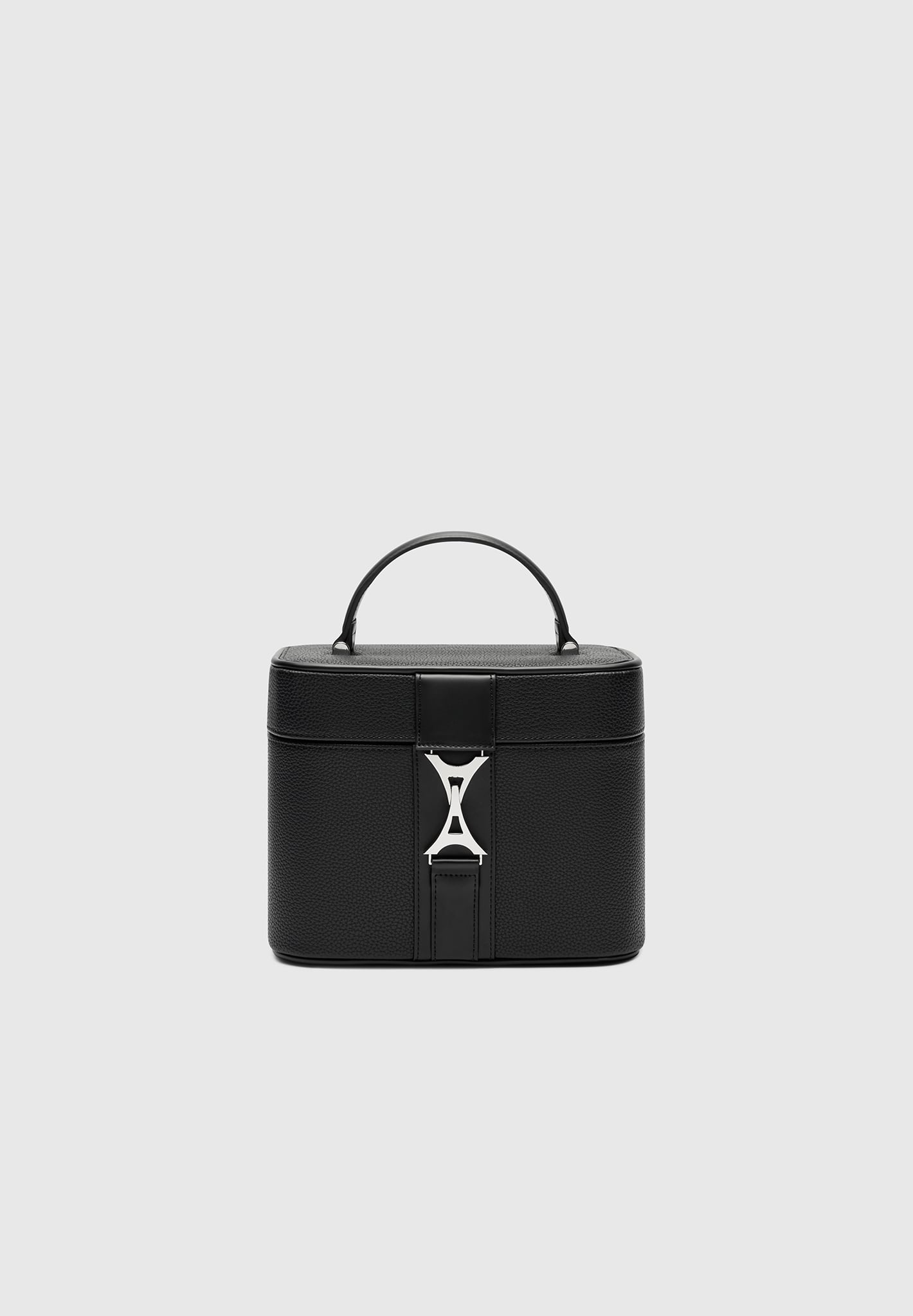 Vegan Leather Vanity Case with Eiffel Clasp & Mirror | Travel Cosmetic Bag