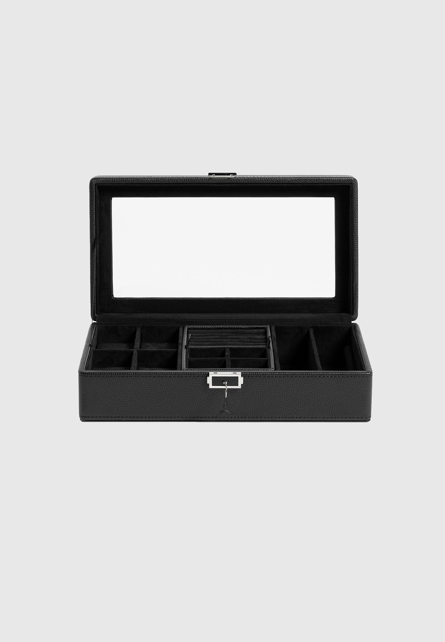 Leather Watch & Jewelry Box with Lock | Vegan Leather Storage for Watches & Sunglasses