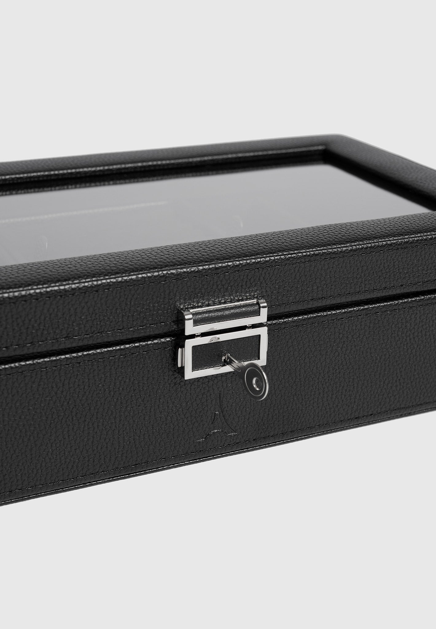Leather Watch & Jewelry Box with Lock | Vegan Leather Storage for Watches & Sunglasses