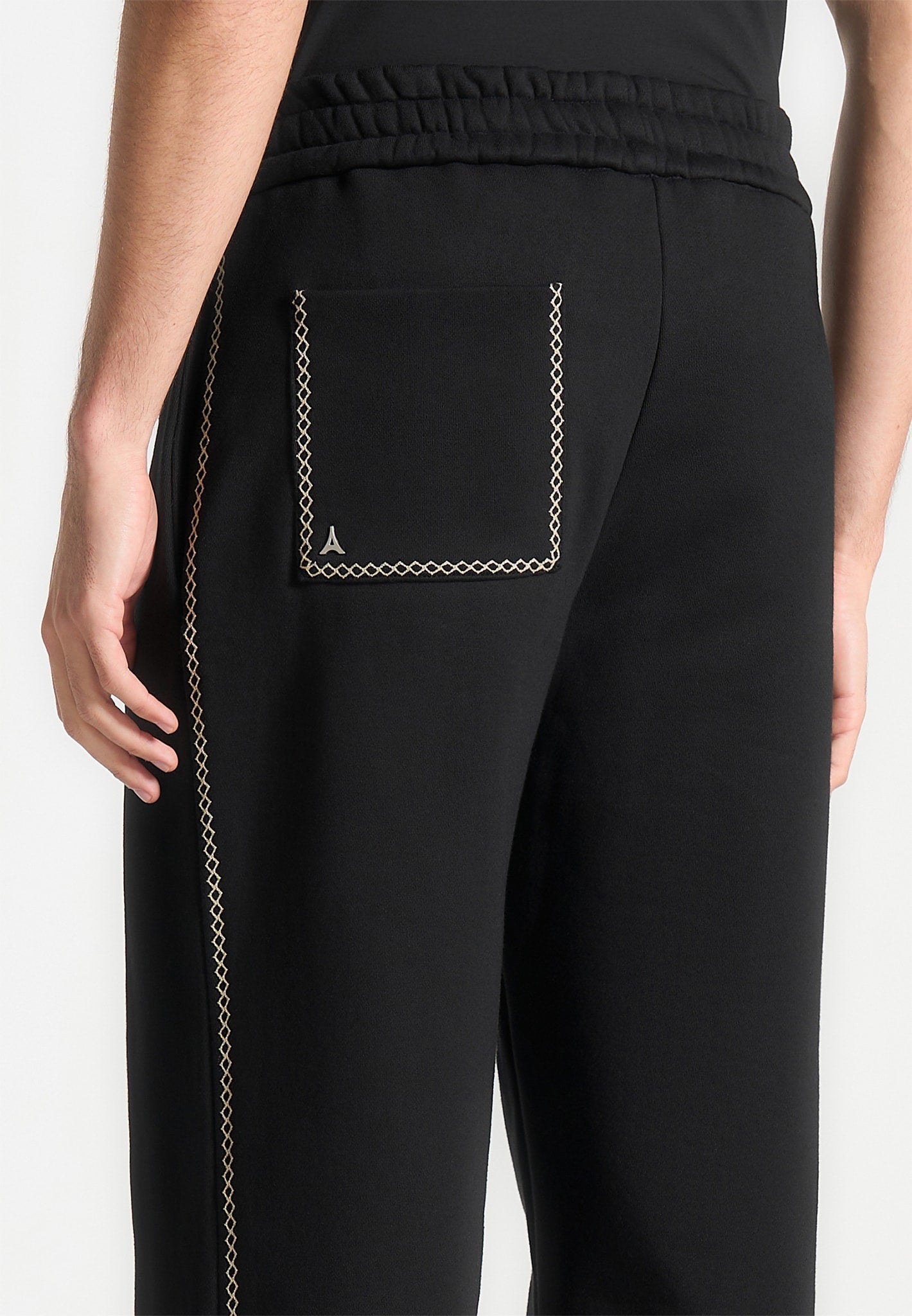 Relaxed Fit Joggers with Whipstitch Detailing | Marcel Black