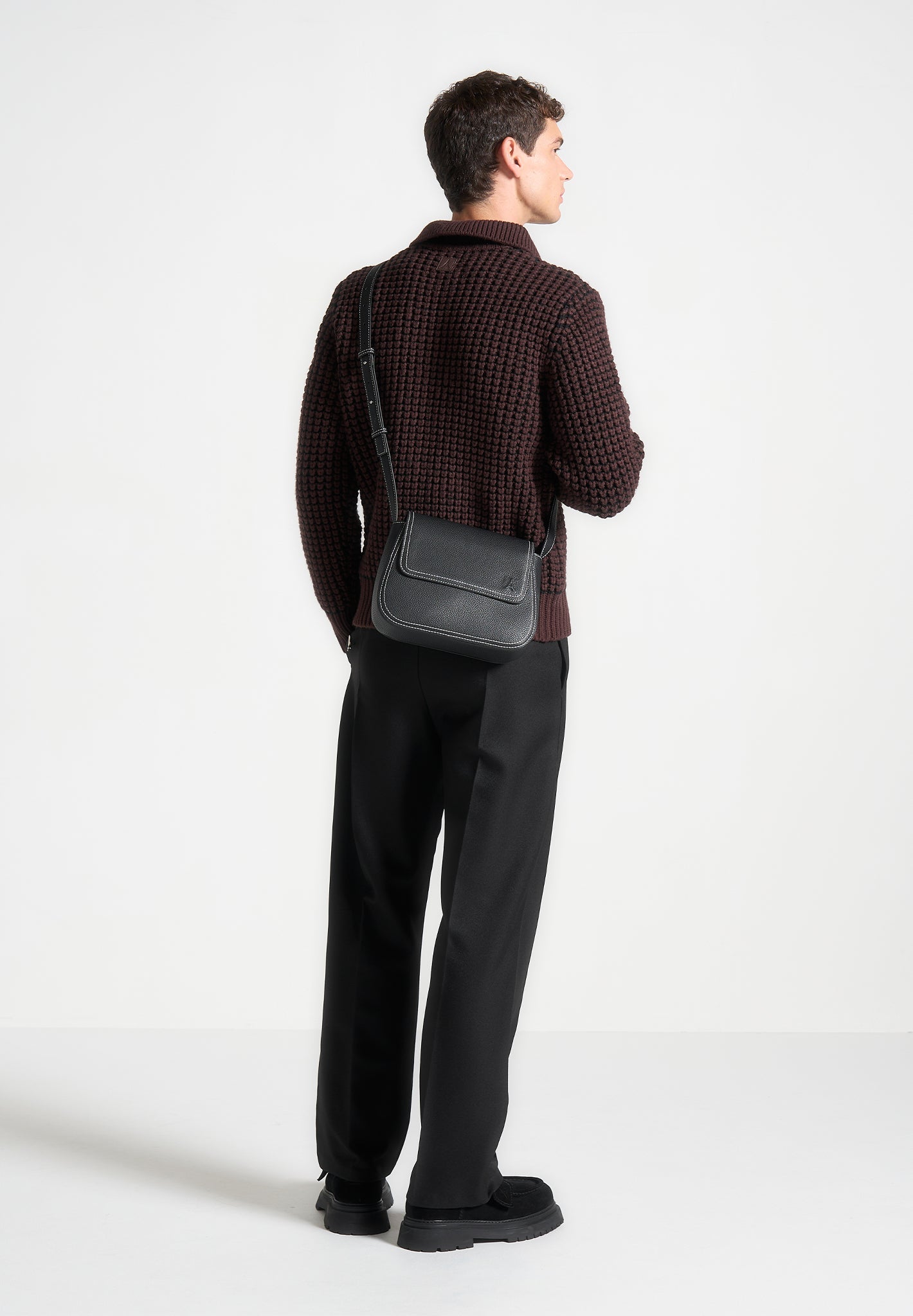 Vegan Leather Crossbody Bag with Adjustable Strap | Marseille Black
