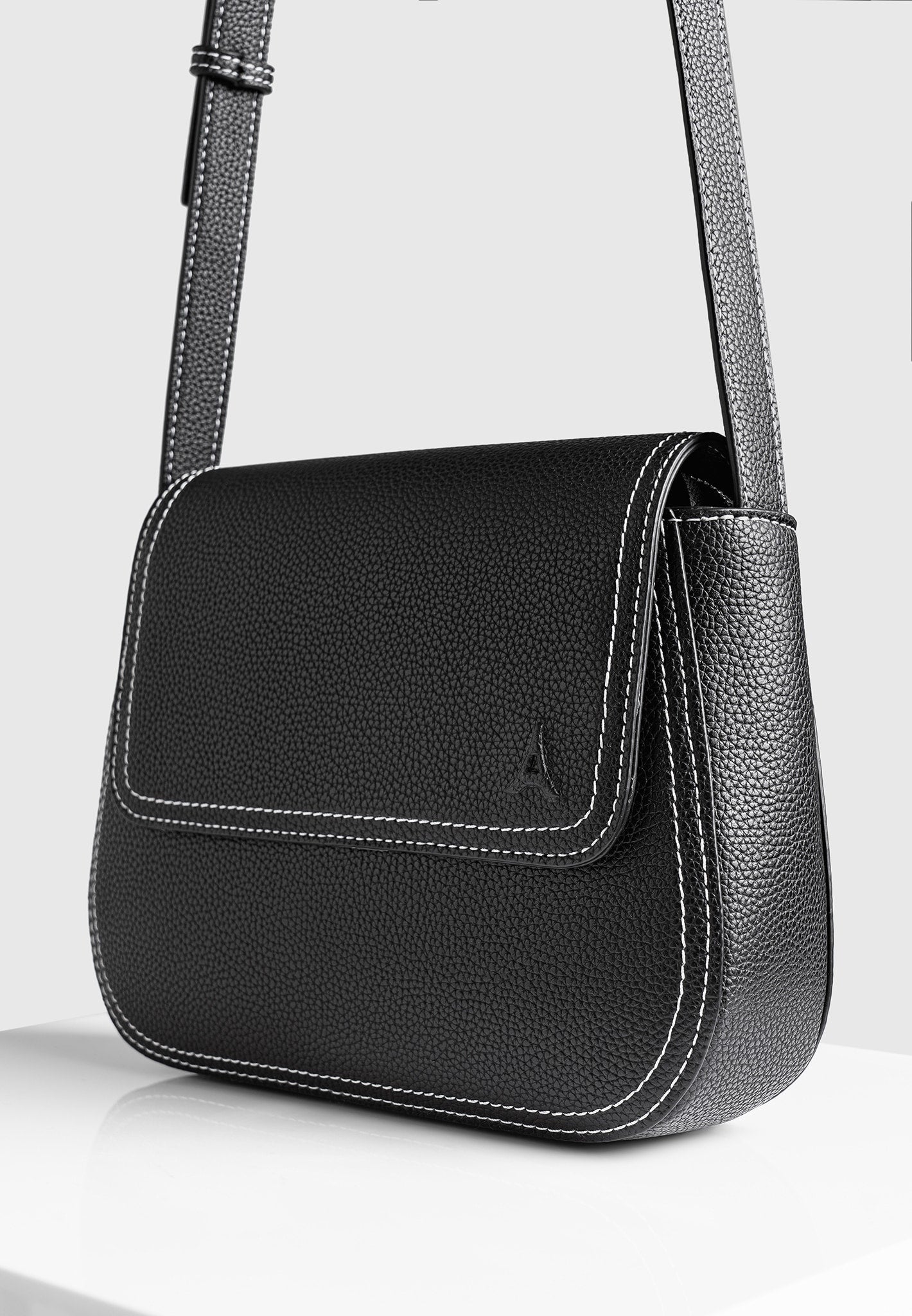 Vegan Leather Crossbody Bag with Adjustable Strap | Marseille Black