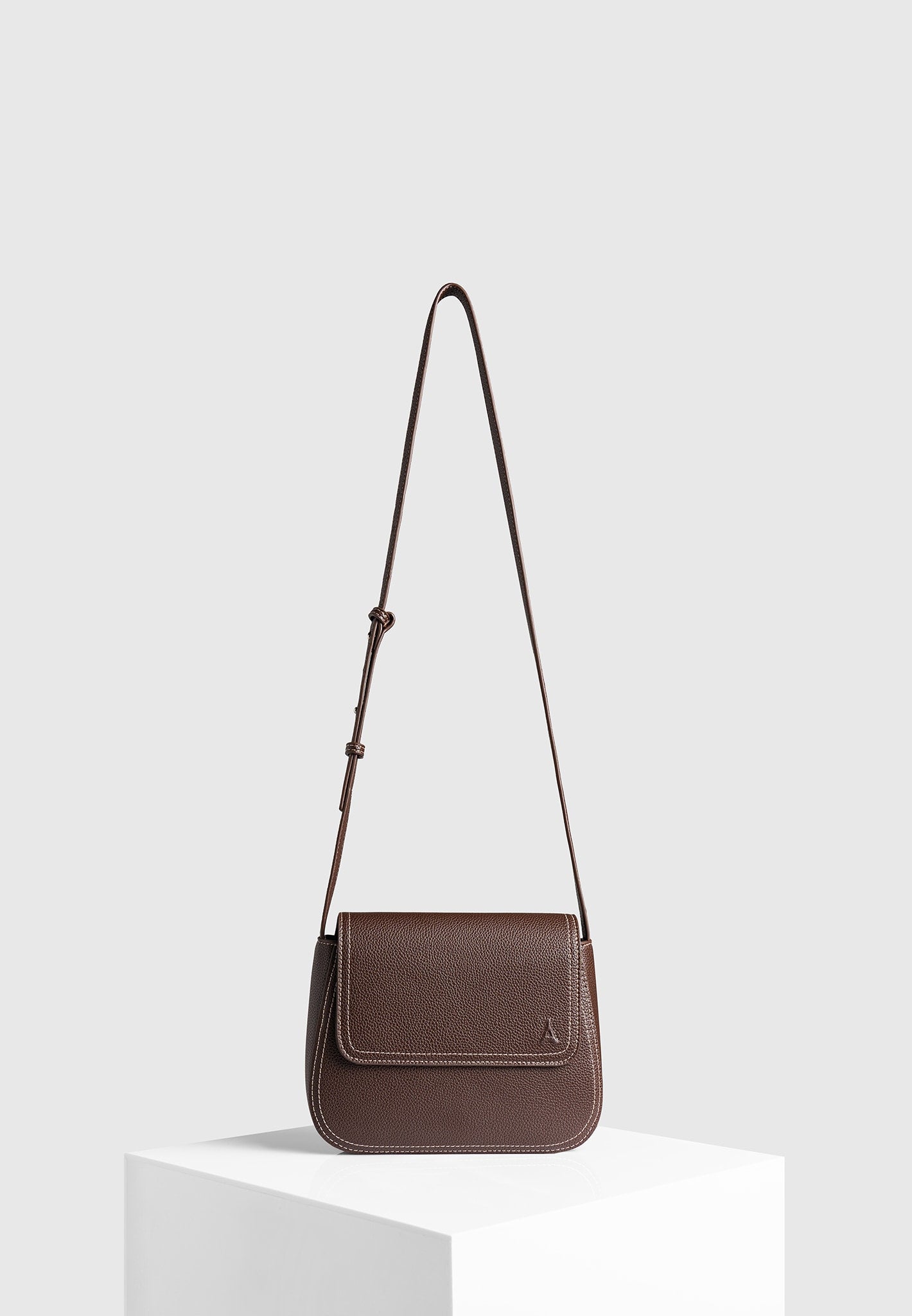 Brown Vegan Leather Crossbody Bag with Adjustable Strap | Marseille
