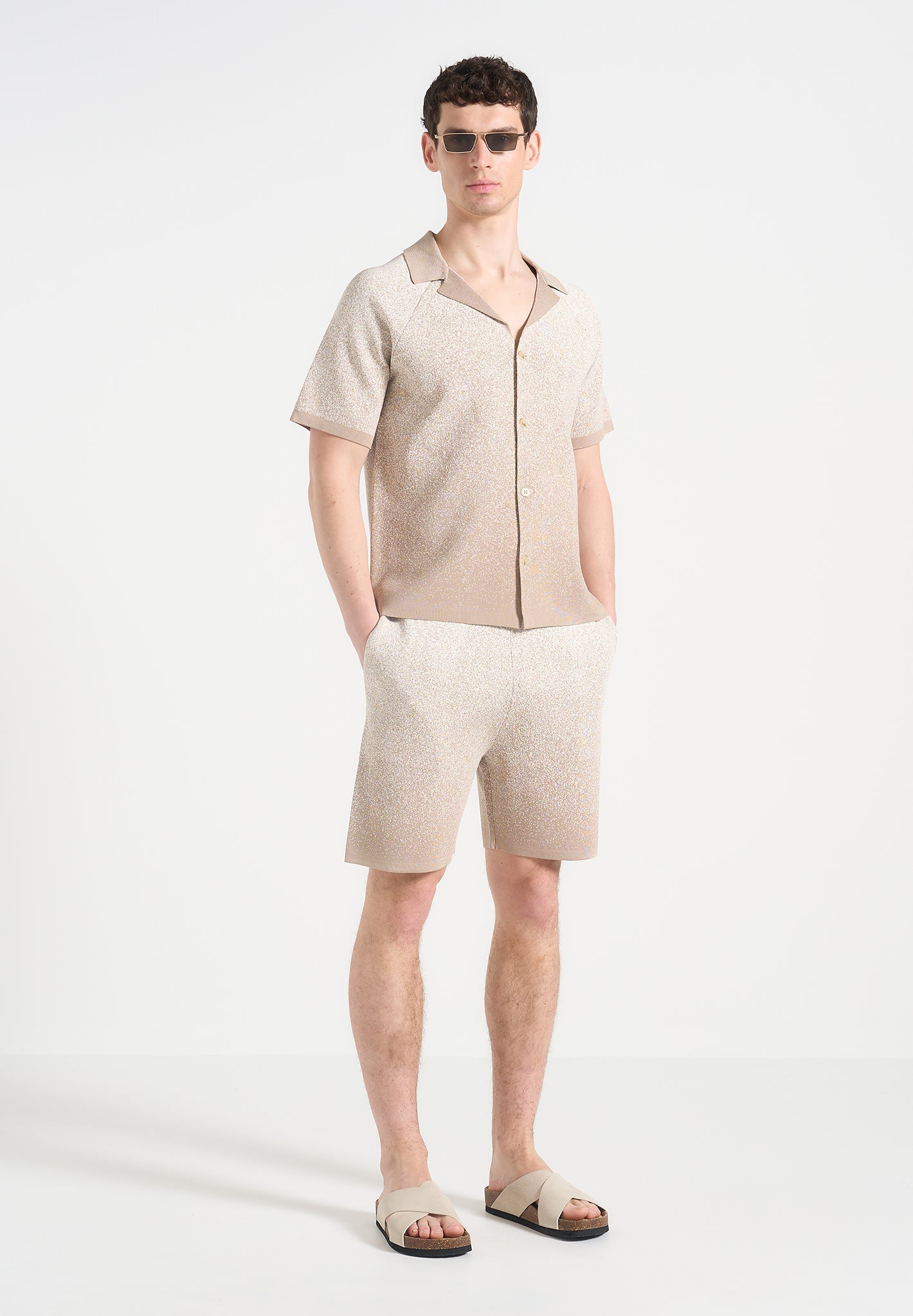 Ombré Knit Shirt with Revere Collar for Resort Styling | Martial