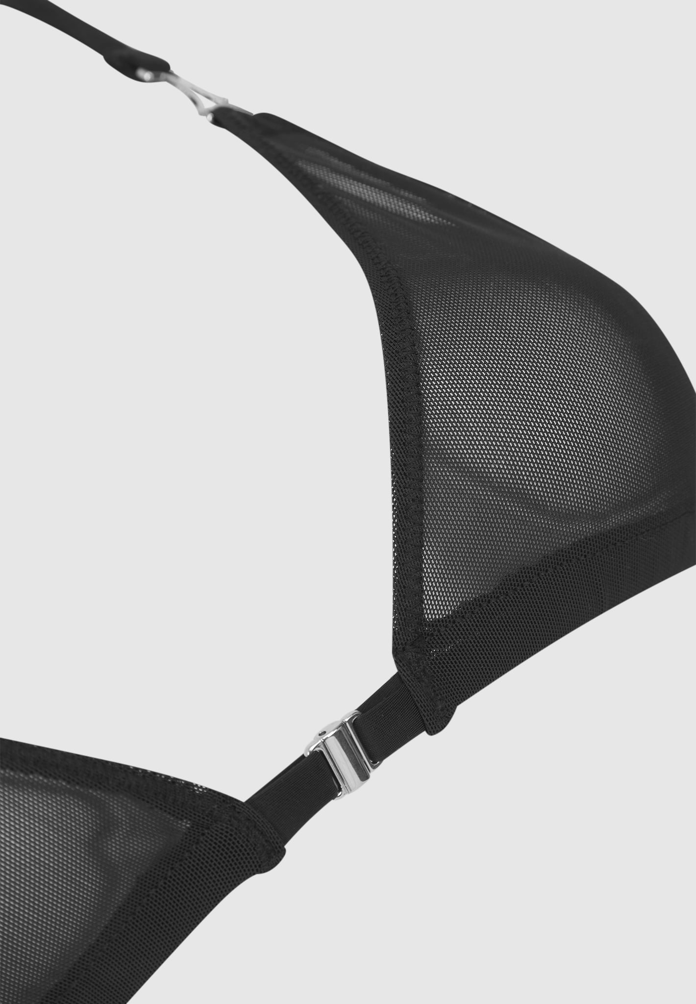 Mesh Bralette with Adjustable Straps & Front Clasp | Black Lingerie