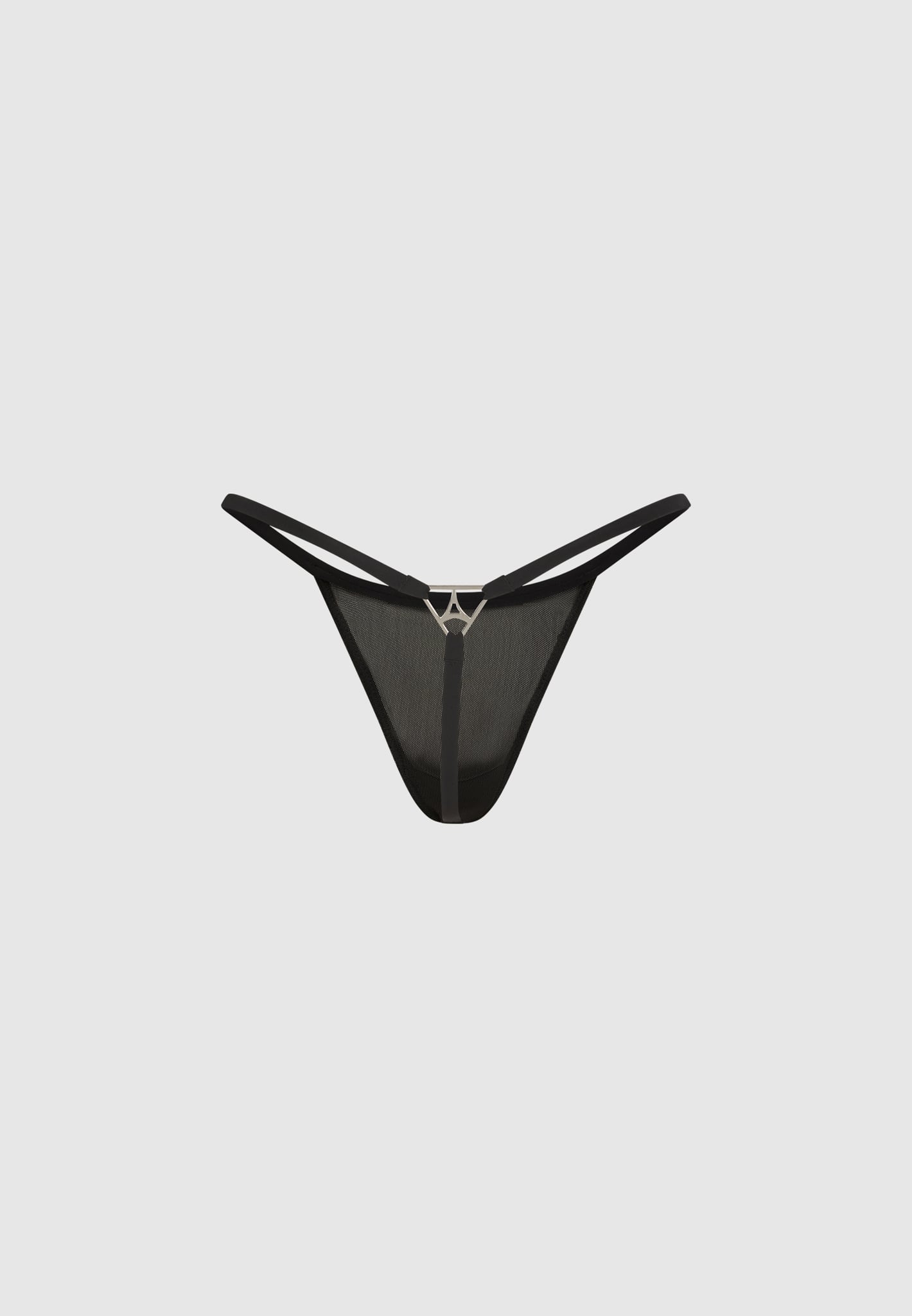 Black Mesh G-String Lingerie with Silk-Like Straps | Manière De Voir